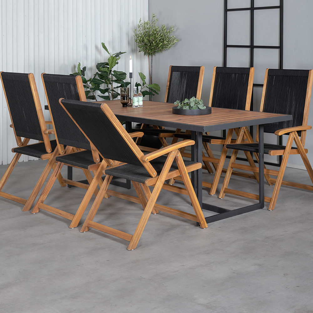 Spisegruppe Venture Home King med 6 Lumi Sammenleggbara Spisestoler