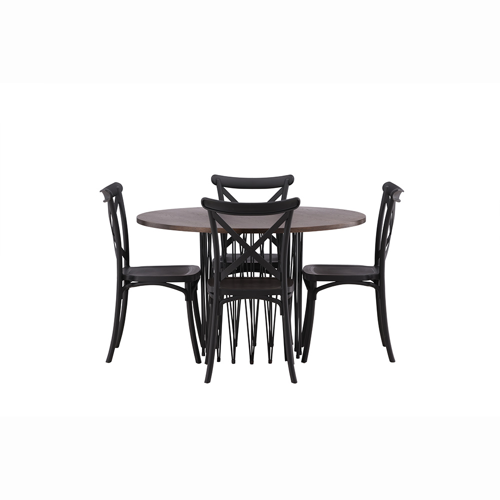 Spisegruppe furniture/fashion Stone Rund med 4 Crosett Stoler