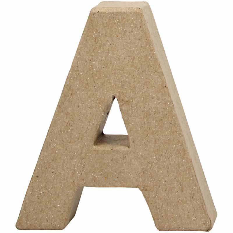 Pappbokstav, A, H: 10 cm, B: 9,5 cm, tjocklek 1,7 cm, 1 st. A