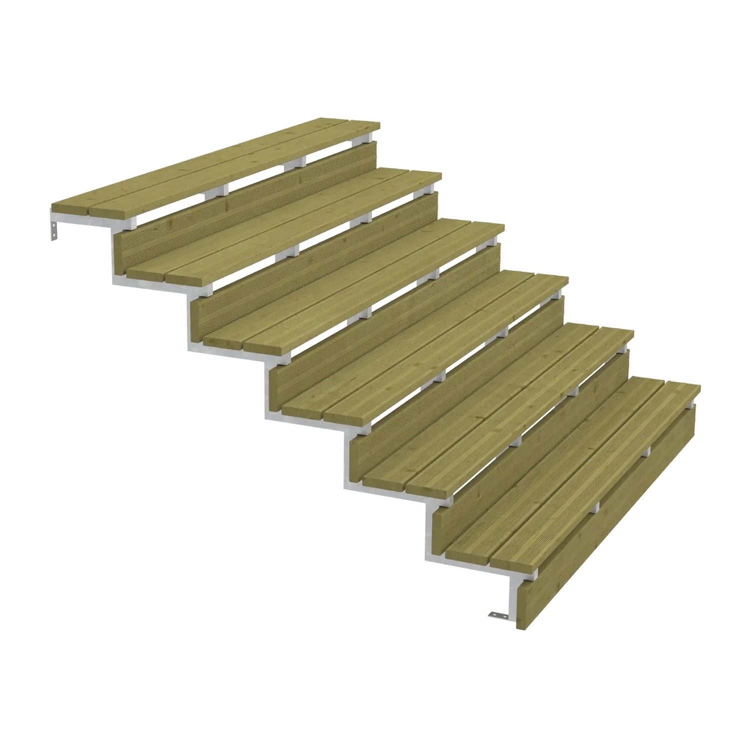 Terrassetrapp PLUS Stål/Tre Trinndybde 25 cm B180