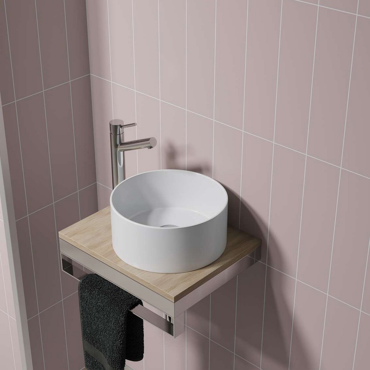 Baderomspanel Fibo 5218-M0830 Dusky Pink