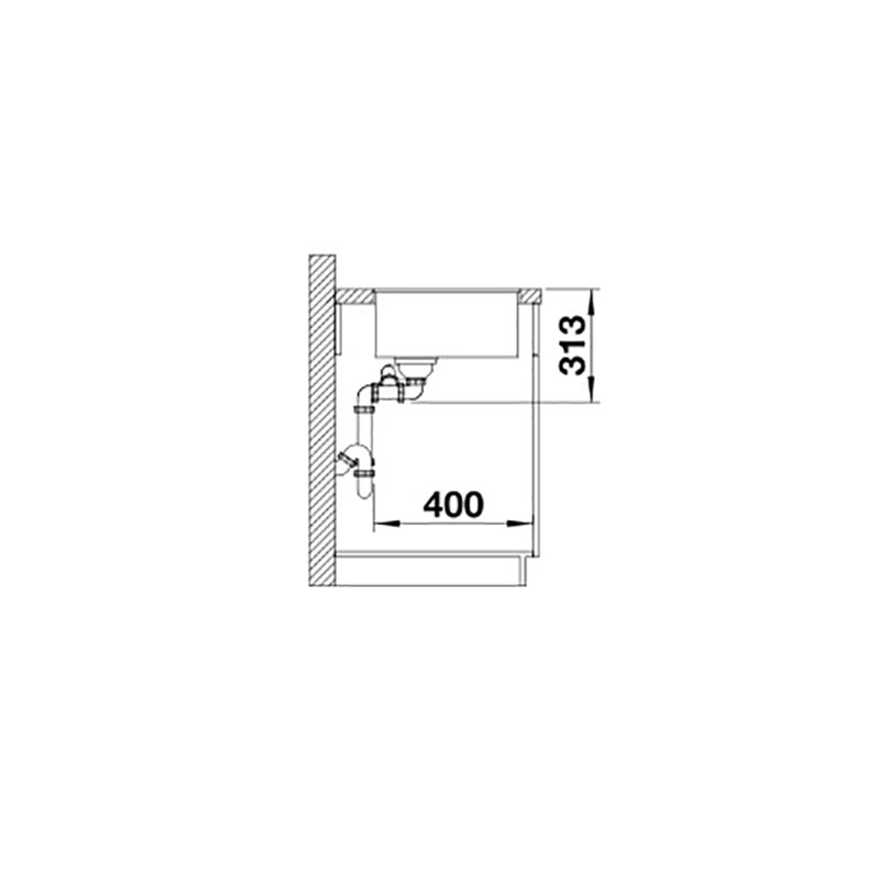 BLANCO SUBLINE 340/160-F SILGRANIT® INFINO - SVART Sort, Planmontert