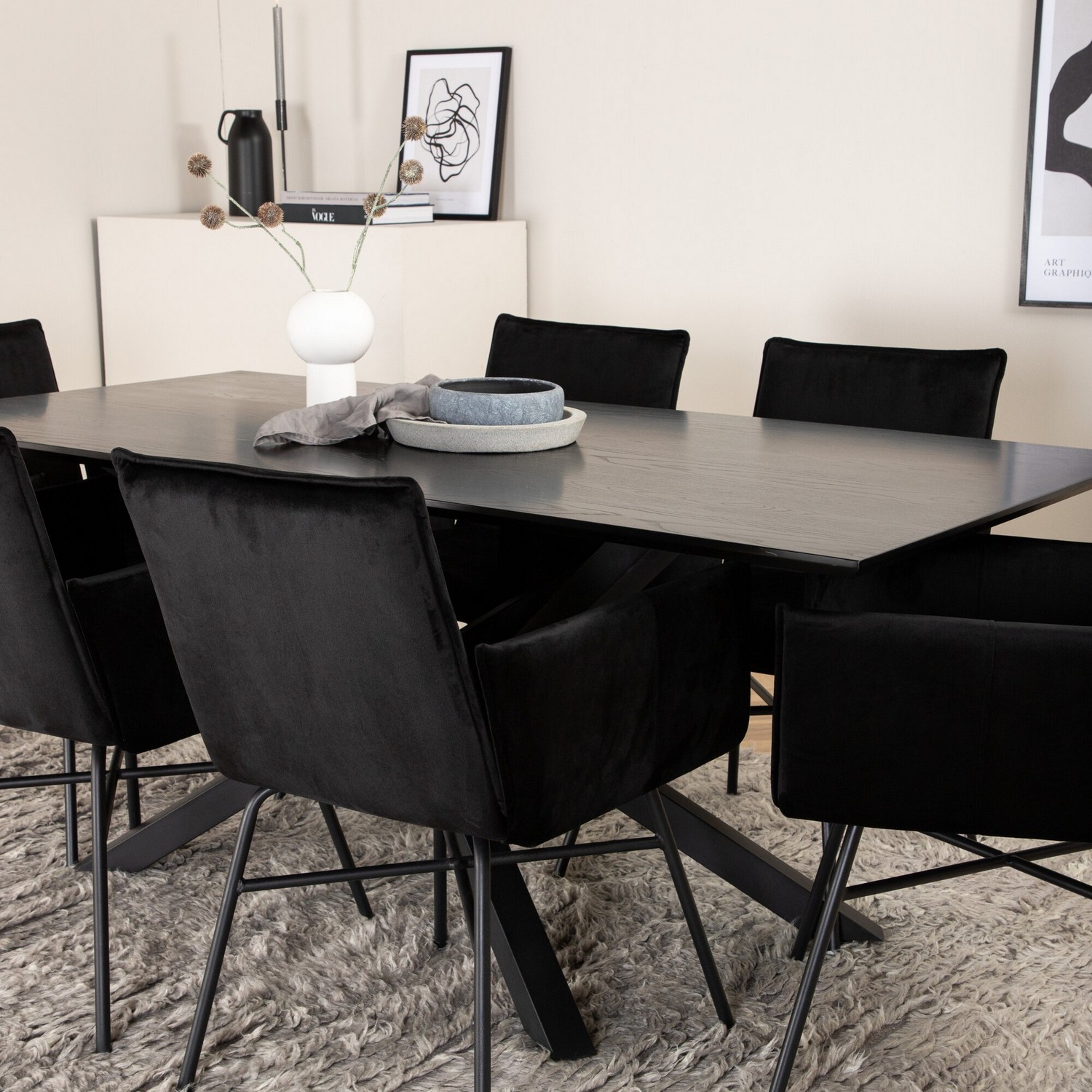 Spisegruppe Venture Home med Piata Spisebord og 6 Annika Spisestoler