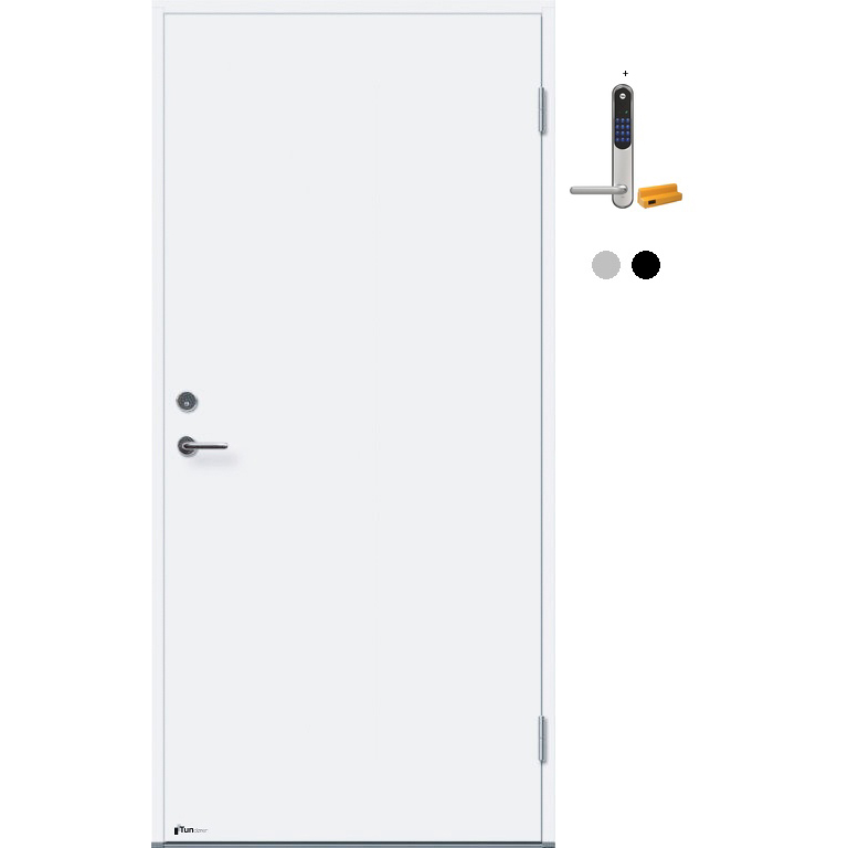Ytterdør Tundøren Tun 700 Hvit uten Sylinder med Yale Doorman Classic Home