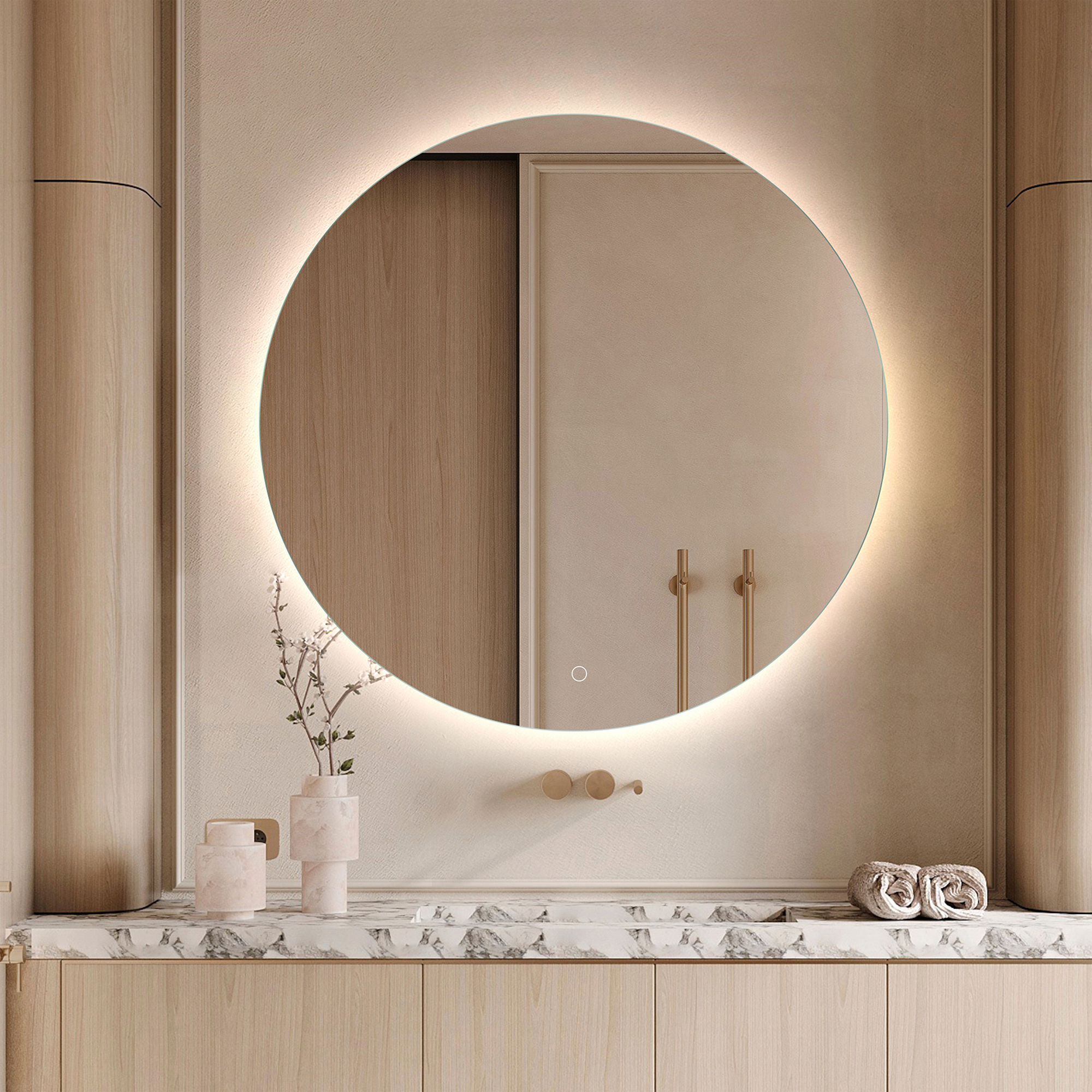 Speil Lavabo Studio Rund LED