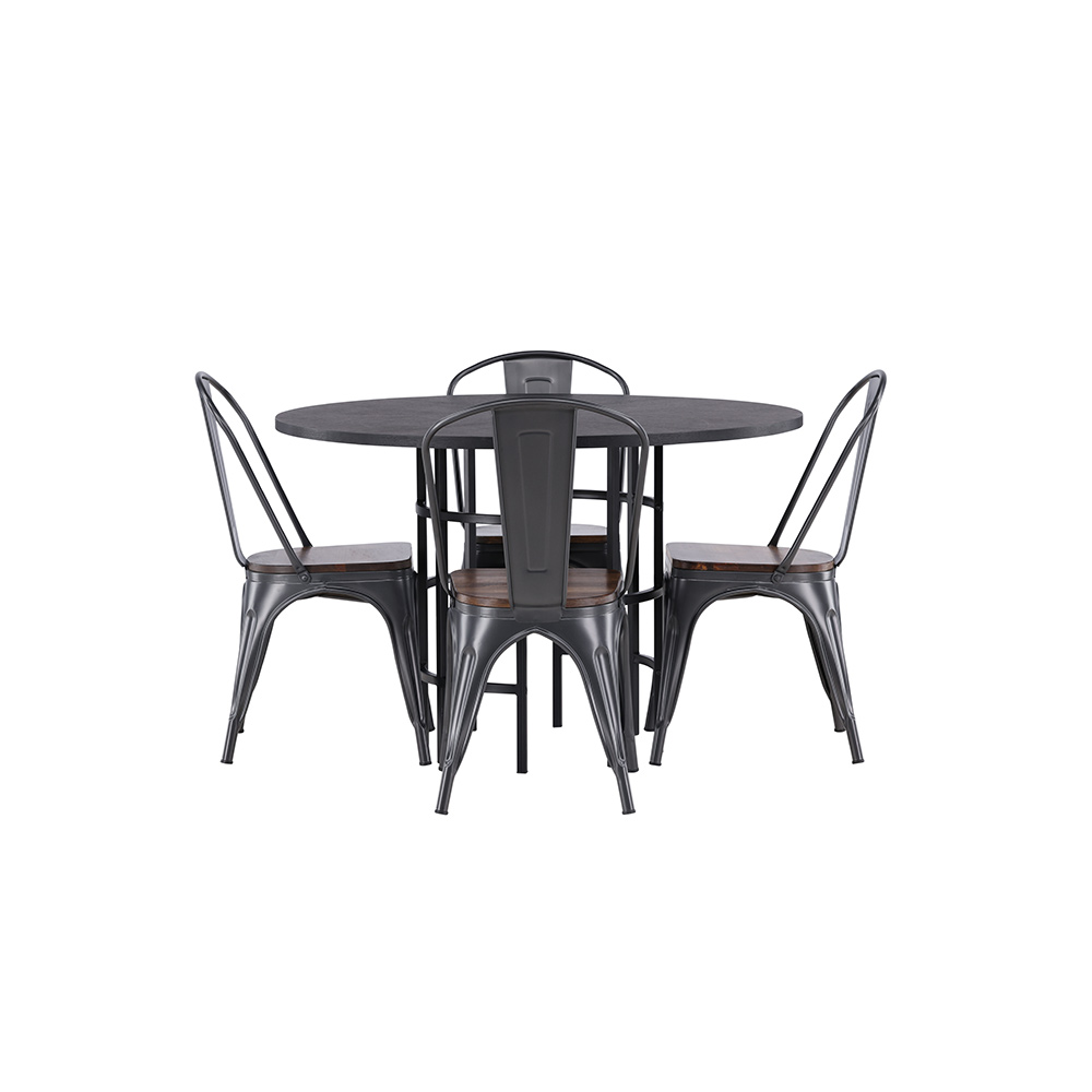 Spisegruppe Venture Home Copenhagen Ø 115 cm med 4 Tempe Stoler