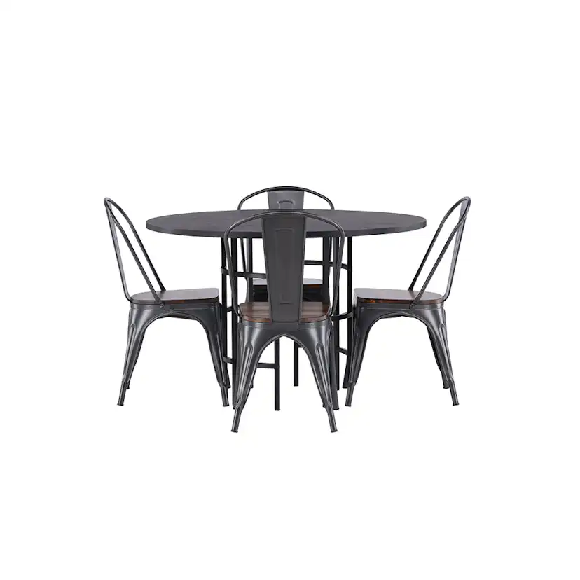 Spisegruppe Venture Home Copenhagen Ø 115 cm med 4 Tempe Stoler
