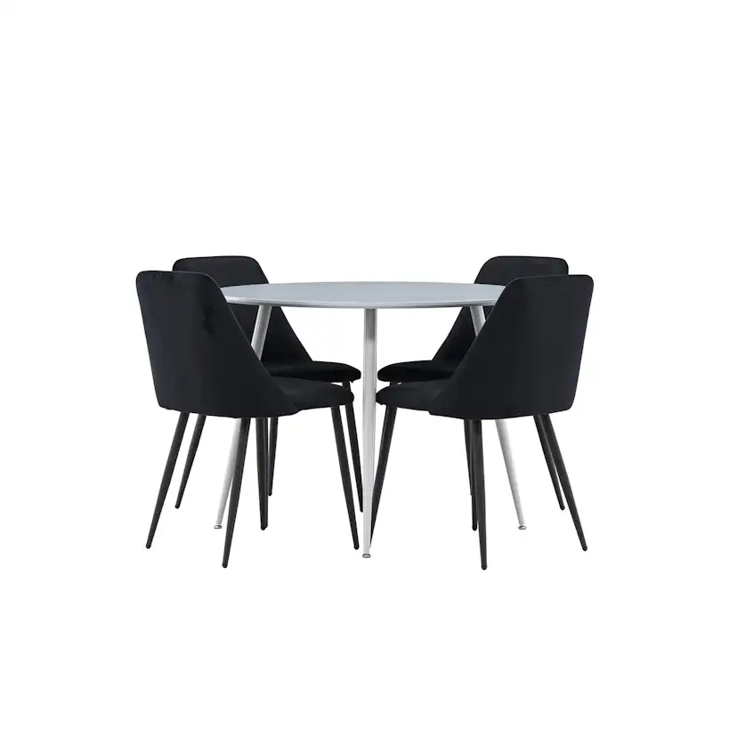 Spisegruppe Venture Home Plaza Ø100 med 4 stk Night Stoler