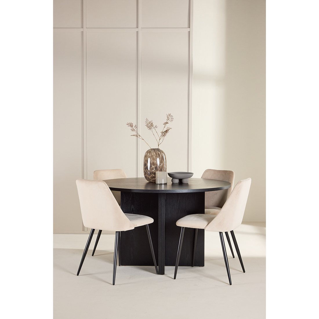 Spisegruppe Venture Home Strada Ø120 cm med 4st Night Spisestoler