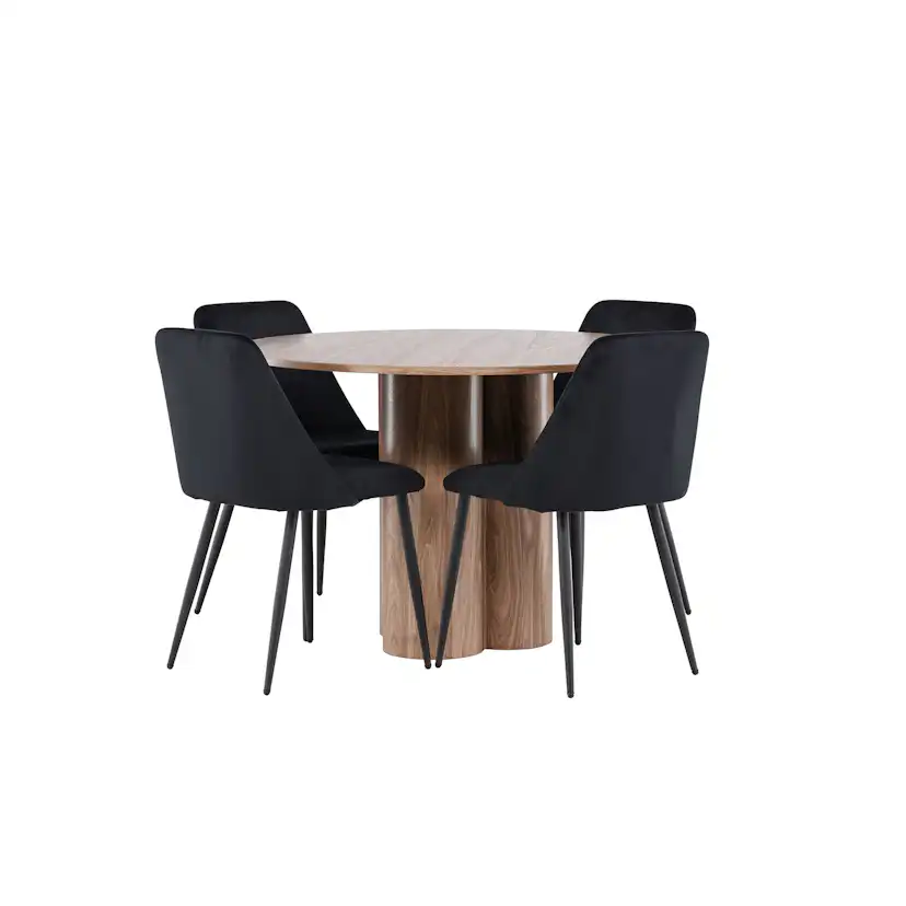 Spisegruppe Venture Home Olivia Ø110 med 4 stk Night Stoler