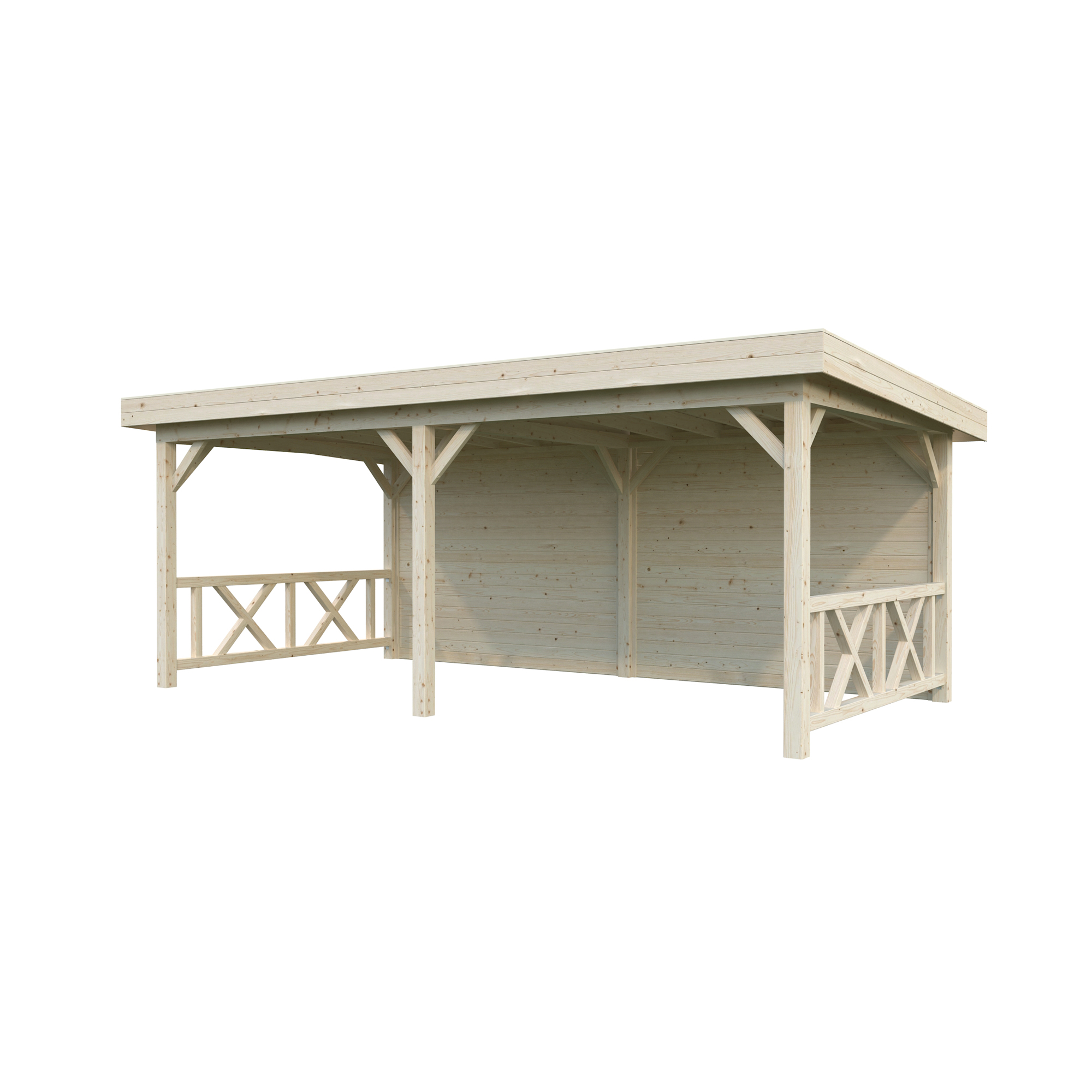 Lenna paviljong 16,6 m2 Set 308 Ubehandlet Tre