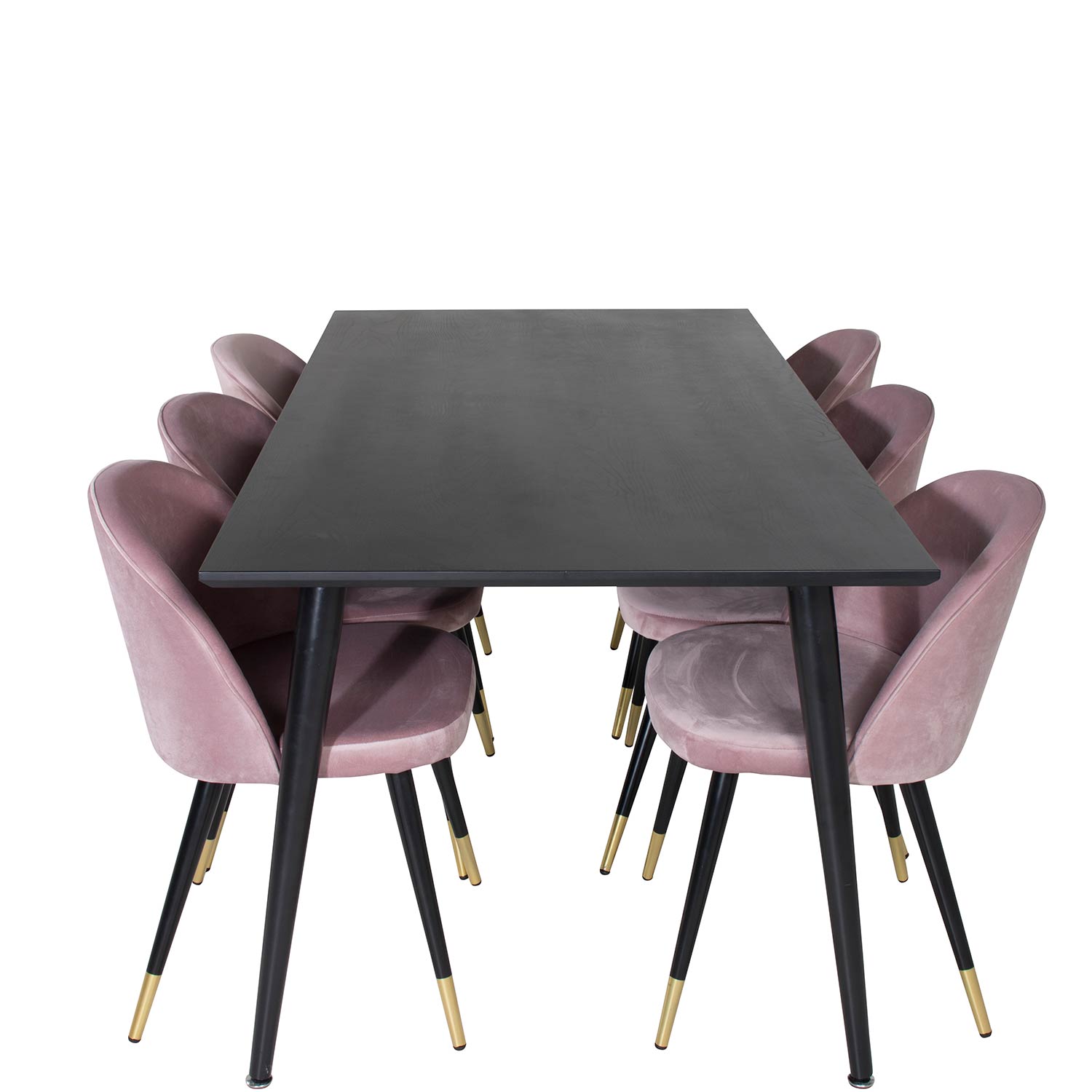 Spisegruppe Venture Home Dipp med 6 Velvet Stoler