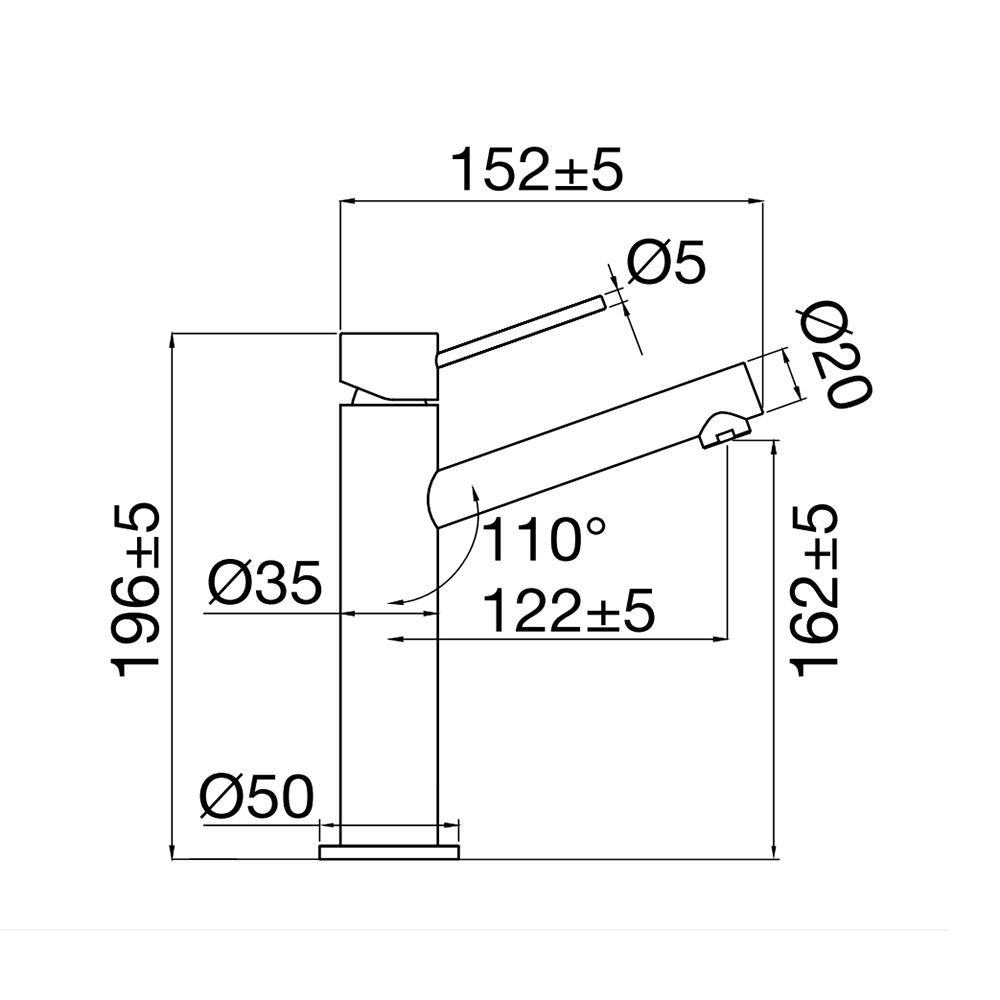 Tvättställsblandare Scandtap Steel Vector Medium