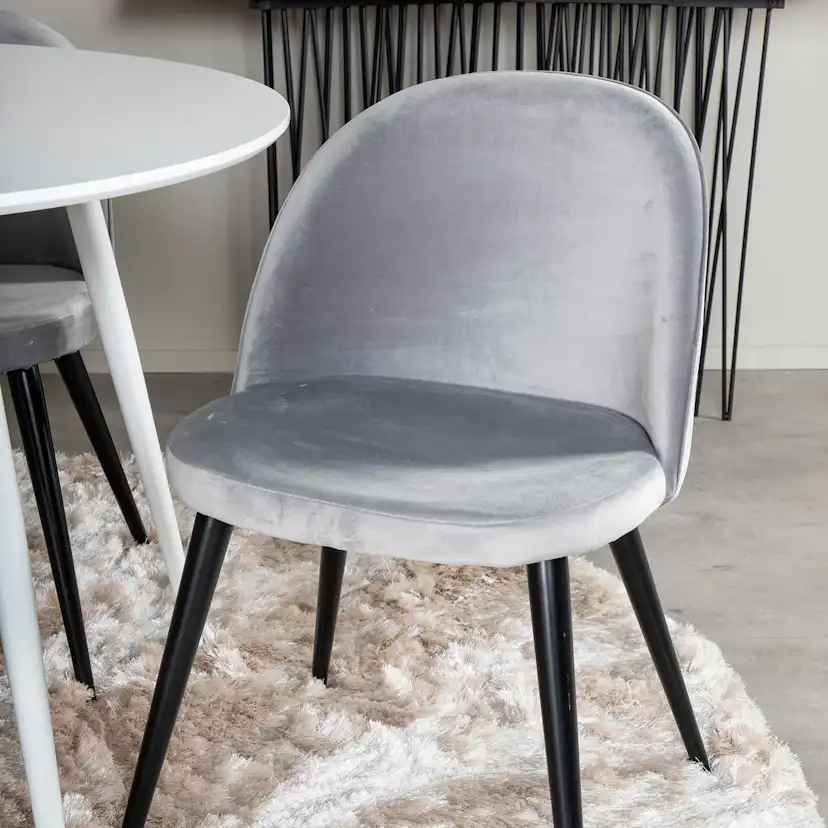 Spisegruppe Venture Home Plake med 4 Valentina Stoler Fløyel Rundt
