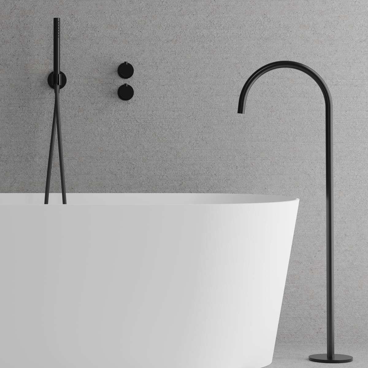 Takduschset Scandtap Steel Harmonized Bliss 4 med Badkarsfblandare för Inbyggnad | badrum - duscharmatur - takdusch | KakelKungen