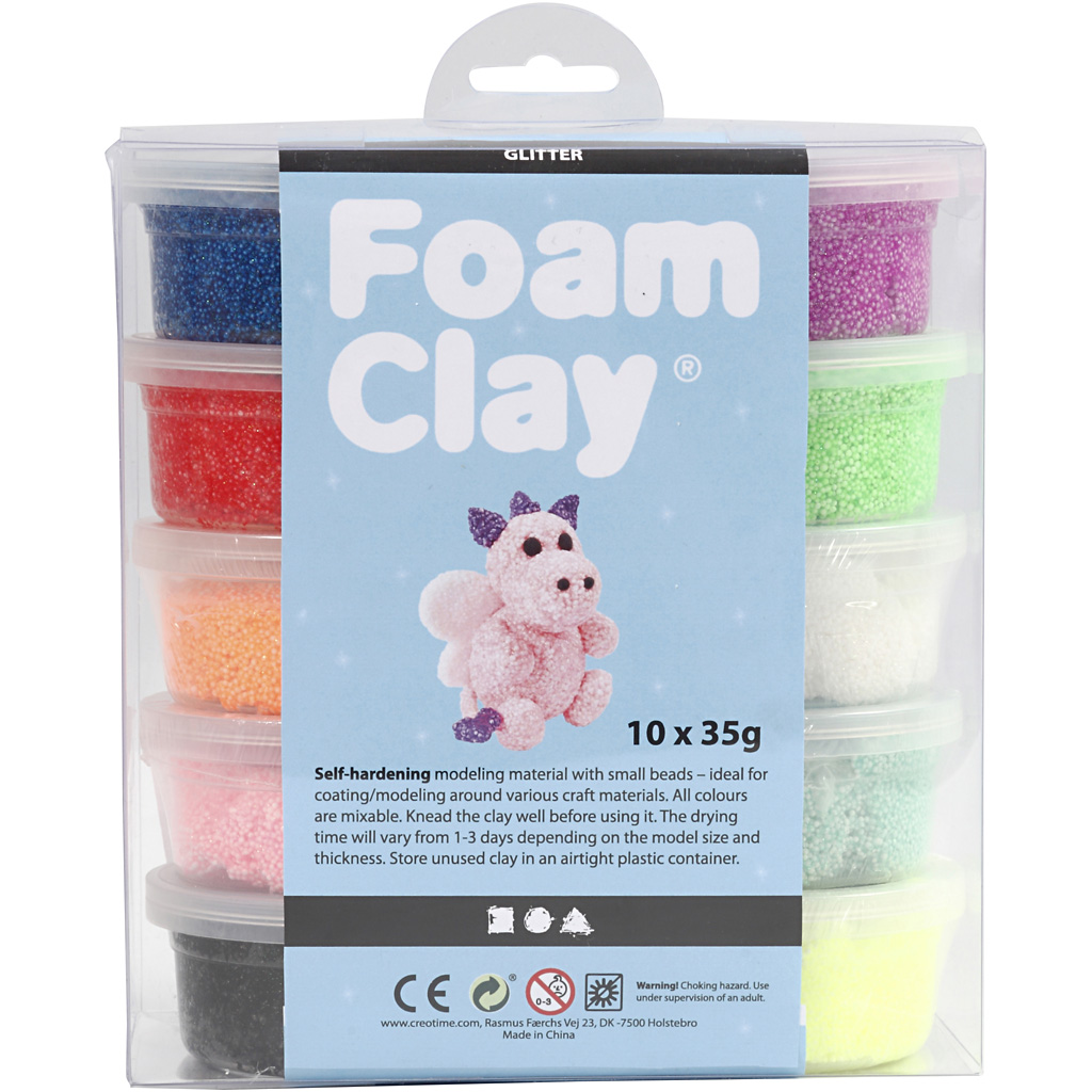 Foam Clay Creativ Company Ass Farger Glitter 10x35 g/1 Pk