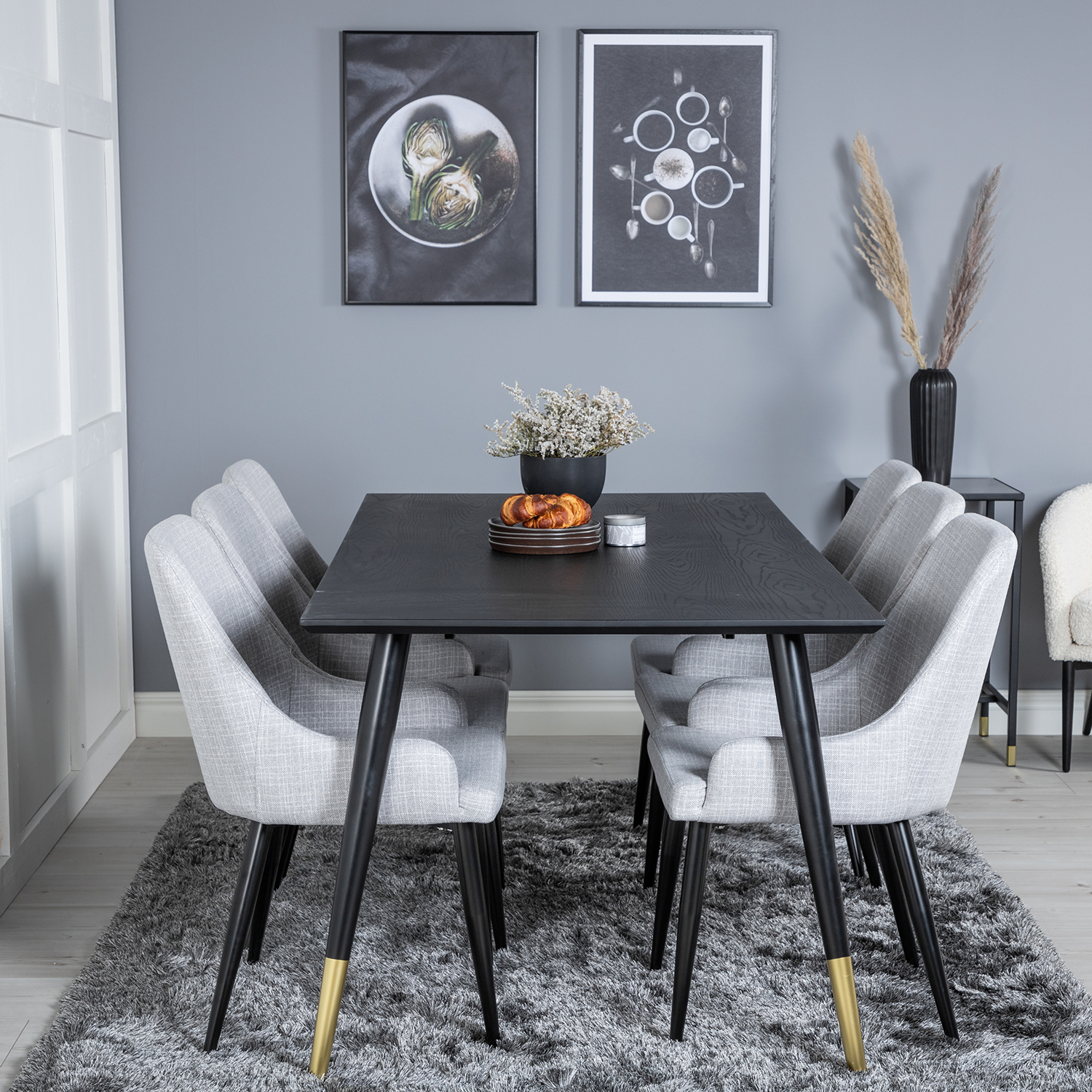 Spisegruppe Venture Home Dipp med 6 Plaza Stoler
