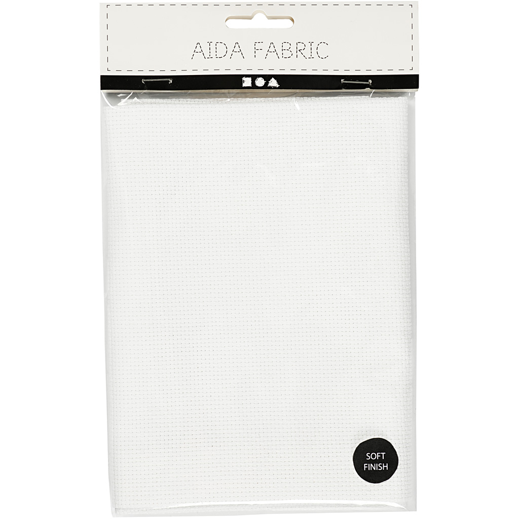 Broderistoff Creativ Company Aida Str 50x50 cm 70 Ruter pr 10 cm 1 stk Hvit