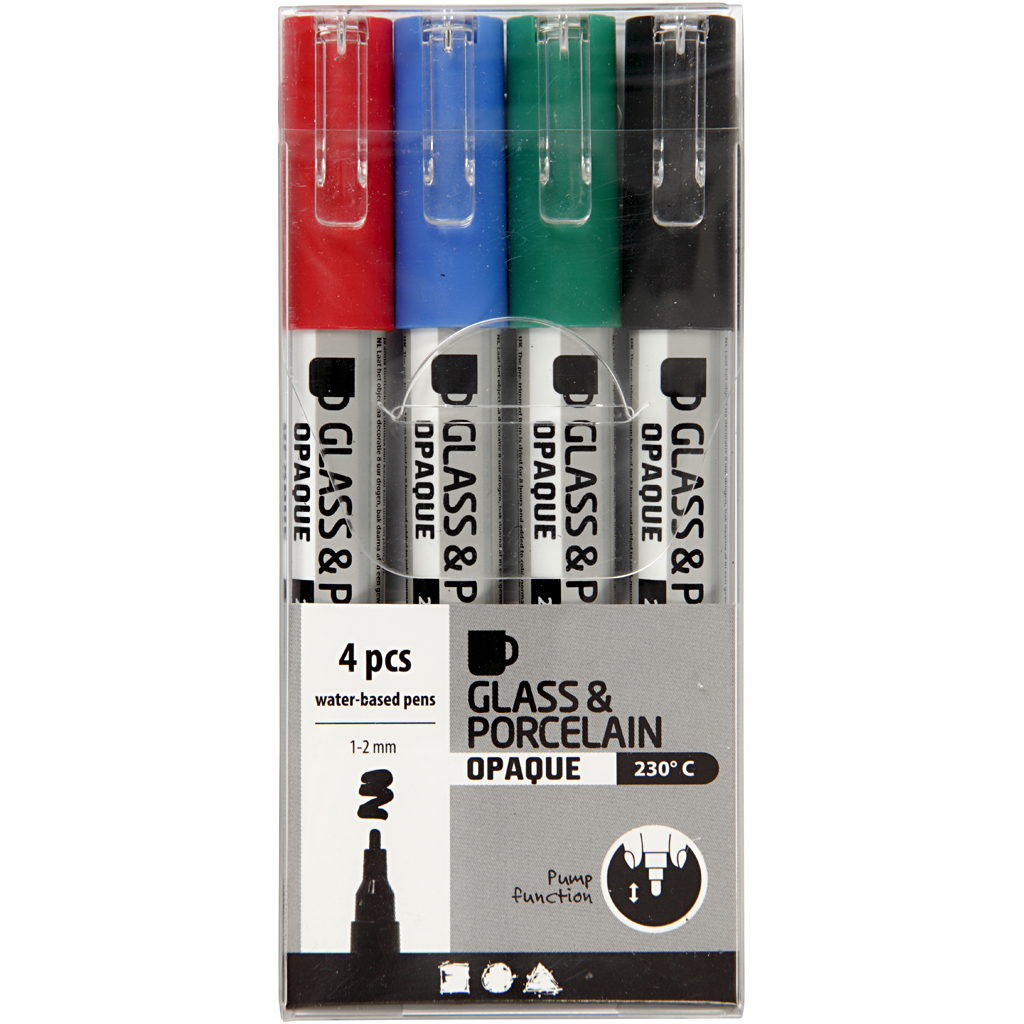 Glass- og Porselenstusj Creativ Company 31336 Semi Opaque 4 stk/1 Pk