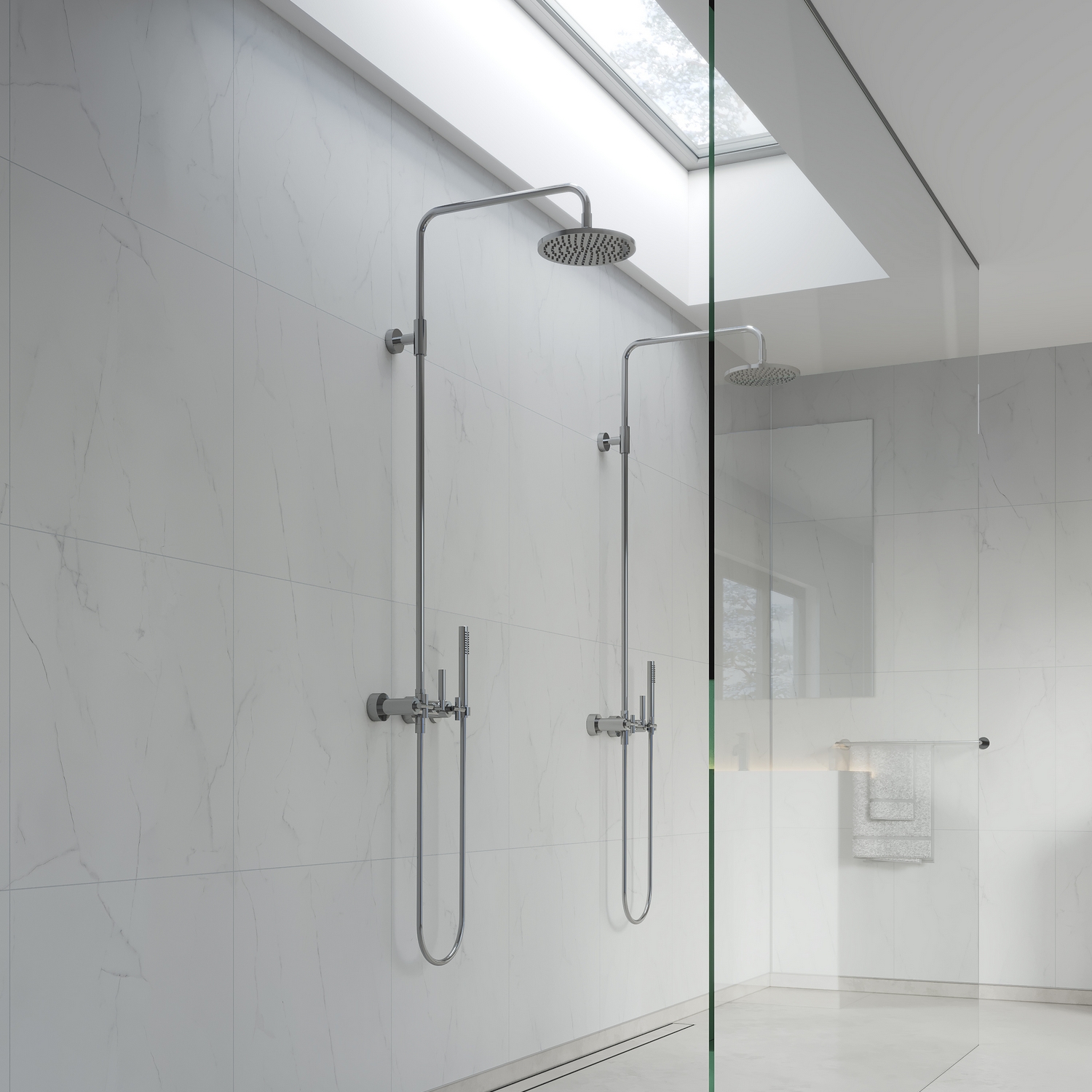 Baderomspanel Fibo 2487-M6060S Bianco Marble