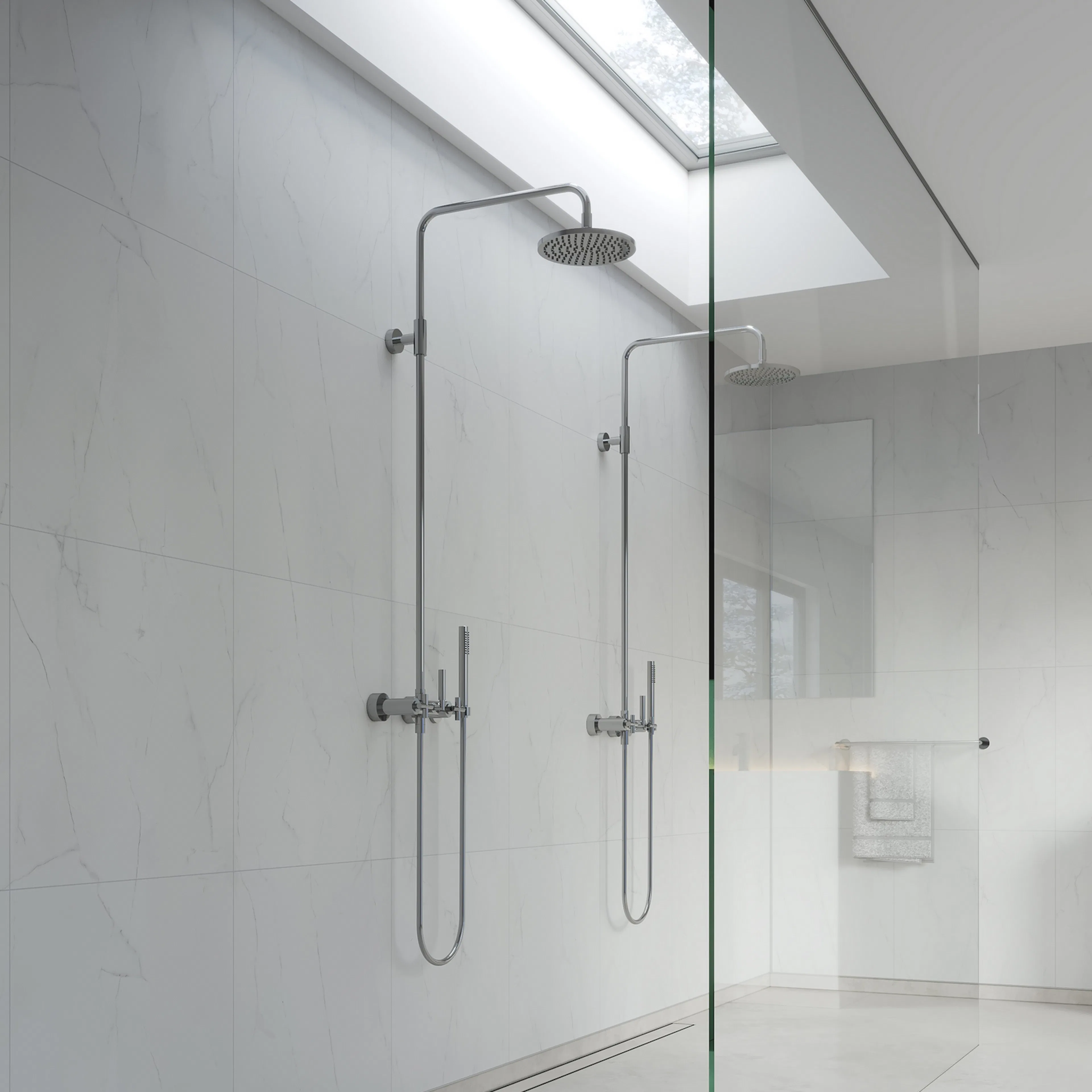 Baderomspanel Fibo 2487-M6060S Bianco Marble