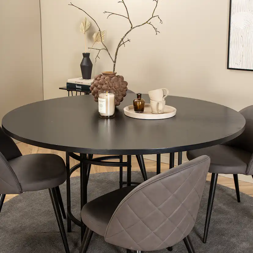 Spisegruppe furniture/fashion Copenhagen Ø140 cm med 4 Velvet Stoler