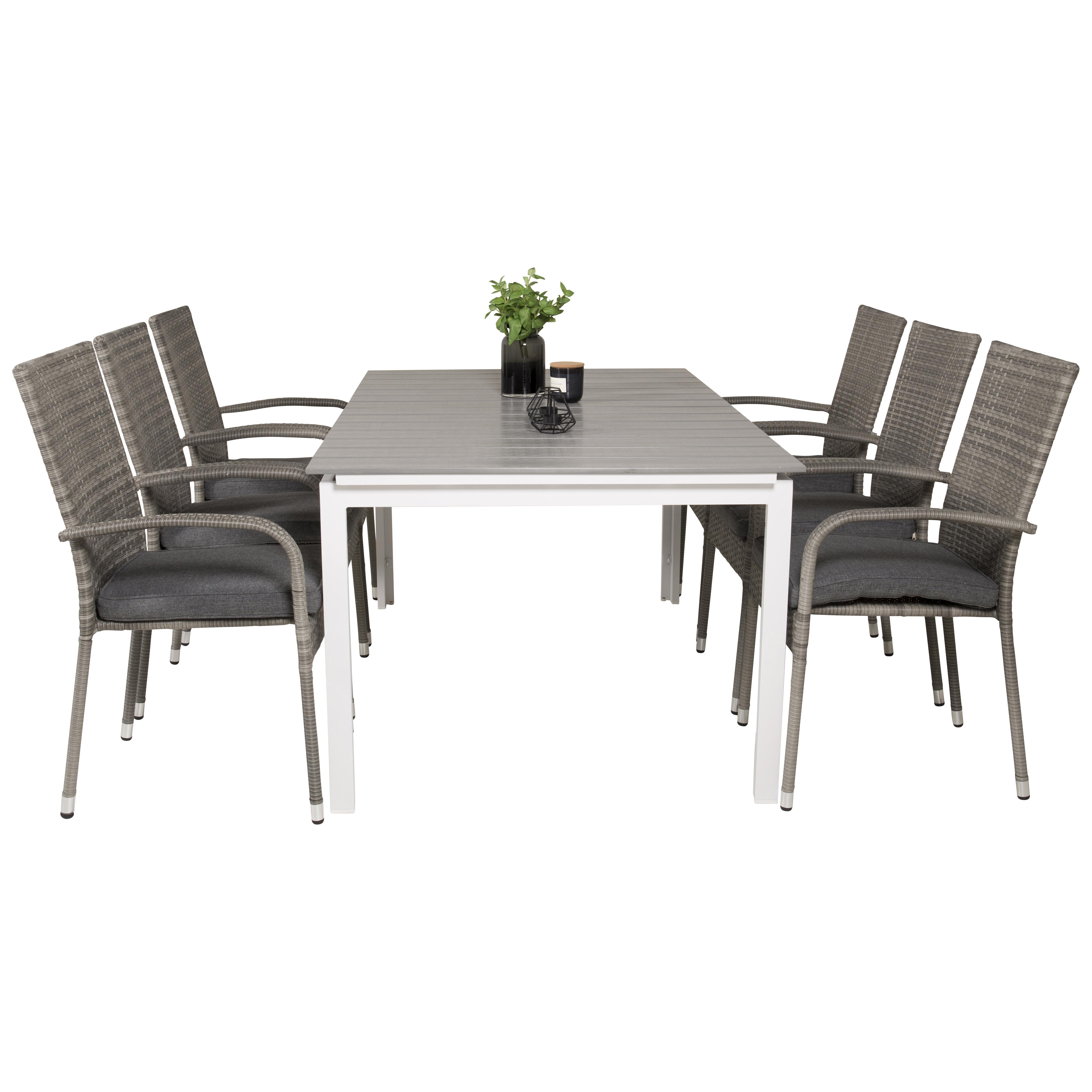 Spisegruppe Venture Home Lova 160/240 med 6 Asta Stoler