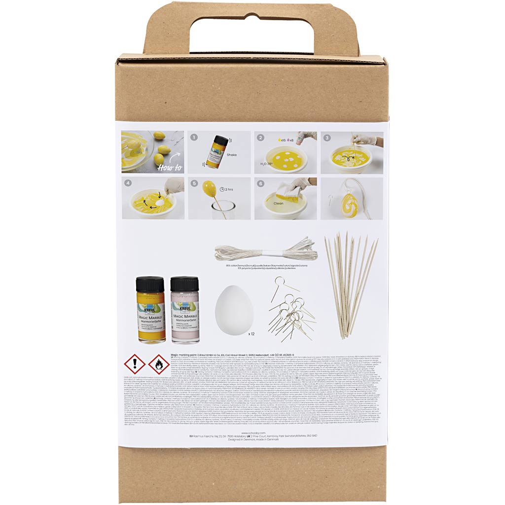 Marmorering Creativ Company DIY Kit Rosa/Gul