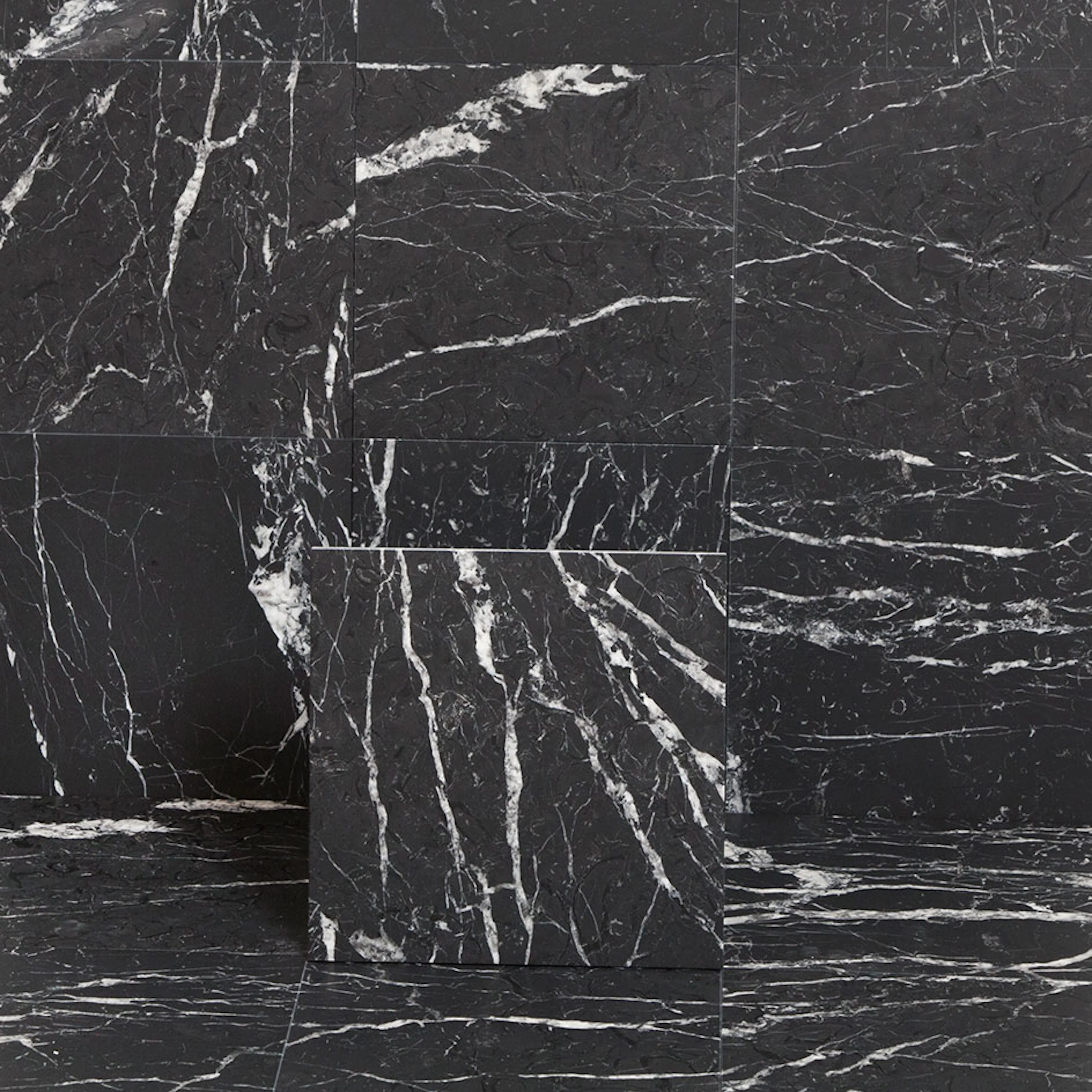 Marmor Arredo Nero Marquina Sort Matt 15x15 cm