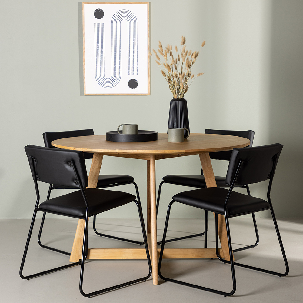 Spisegruppe Venture Home Yakidon Ø120 cm med 4 stk Kenth Stoler