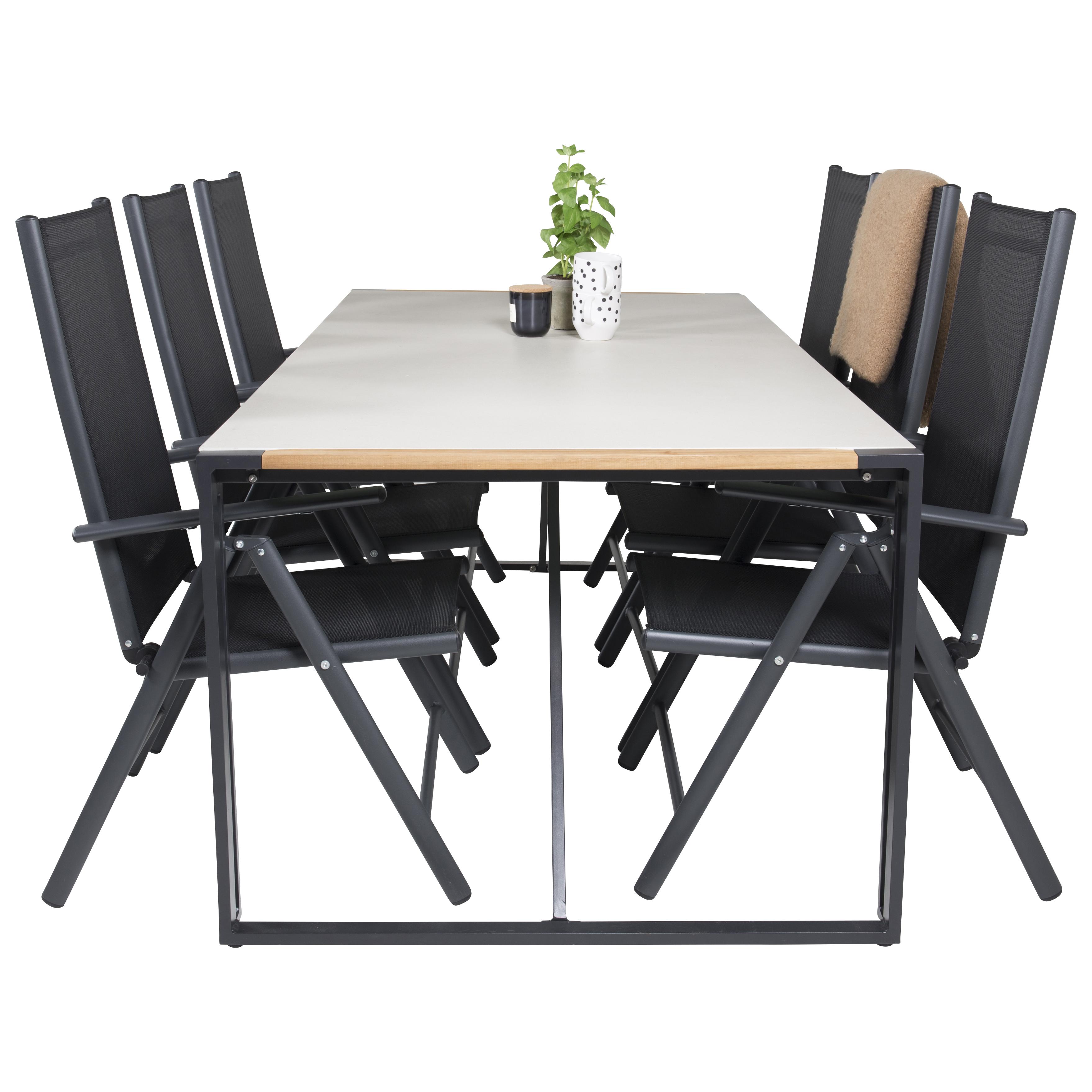Spisegruppe Venture Home tily 200 med 6 Bront Stoler