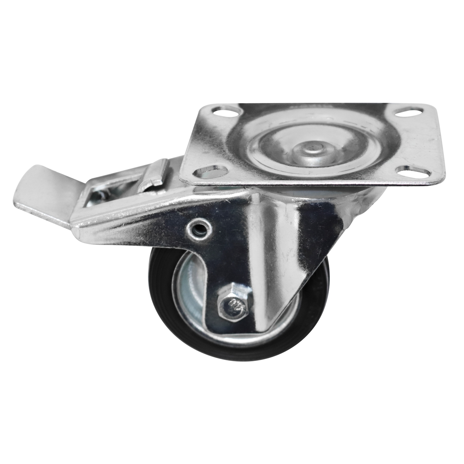 Transporthjul Home it med Plate og Brems Sort 80 mm