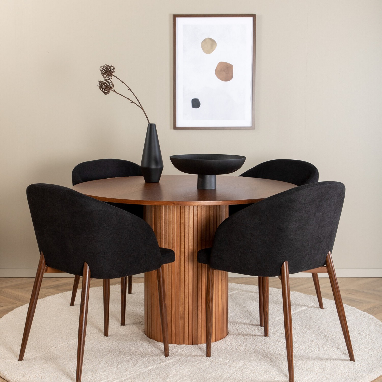 Spisegruppe Venture Home med Bianca Spisebord og 4 Archie Spisestoler