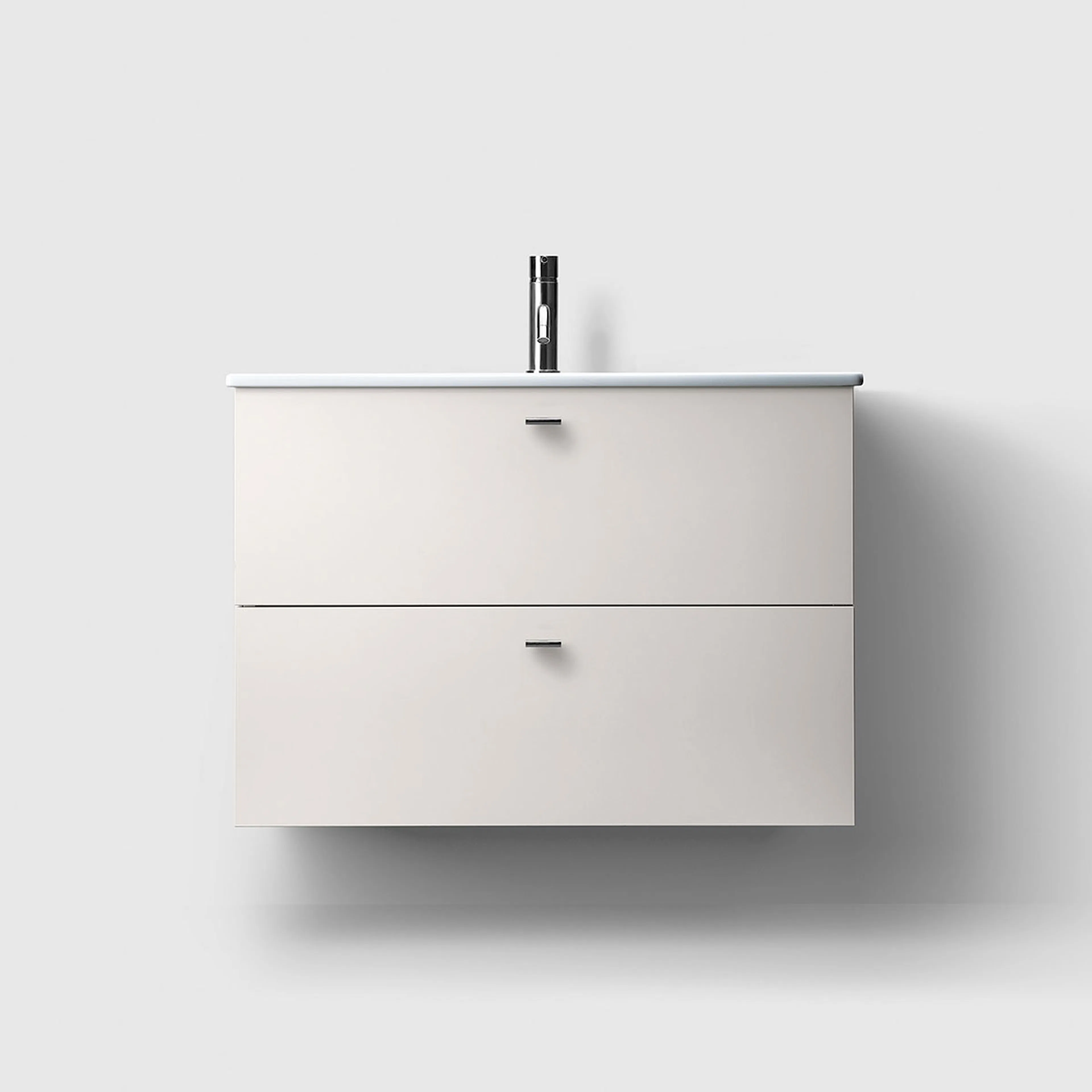 Haven Kommod H3/80-White-Porcelain  Knopp A2 04 Krom Vitlackerad, Tvättställ i Porslin med Knopp A2.04 i Krom
