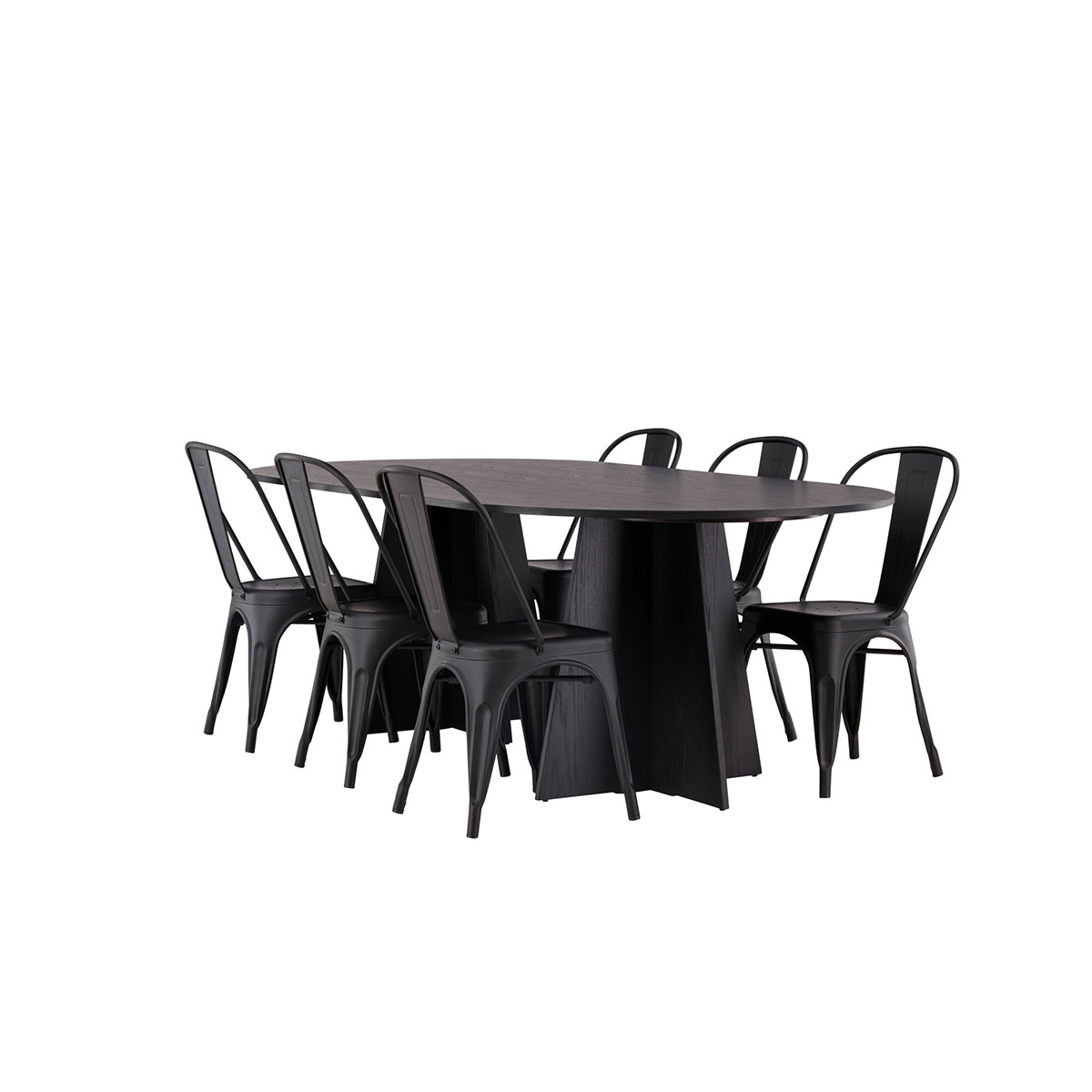 Spisegruppe Venture Home Bootcut Oval med 6 stk Tempe