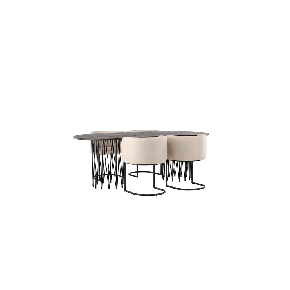 Spisegruppe furniture/fashion Stone med 4 Simrishamn Stoler