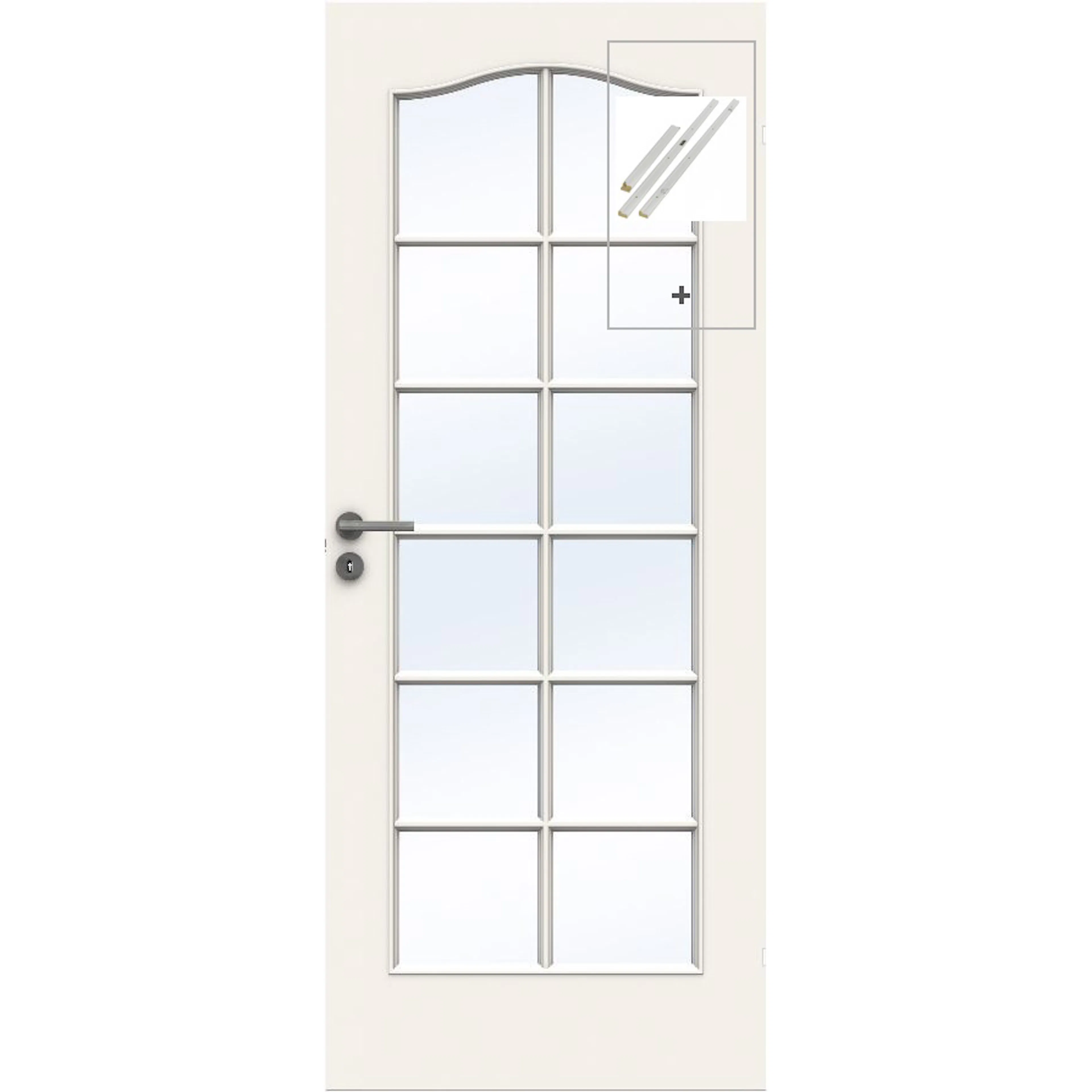 DØRBL STYLE SP12B 7X21 KLASS HVIT med Karmsett BxH: 70x210 (dørbladmål: 62,5x204), Klassisk Hvit S0500-N