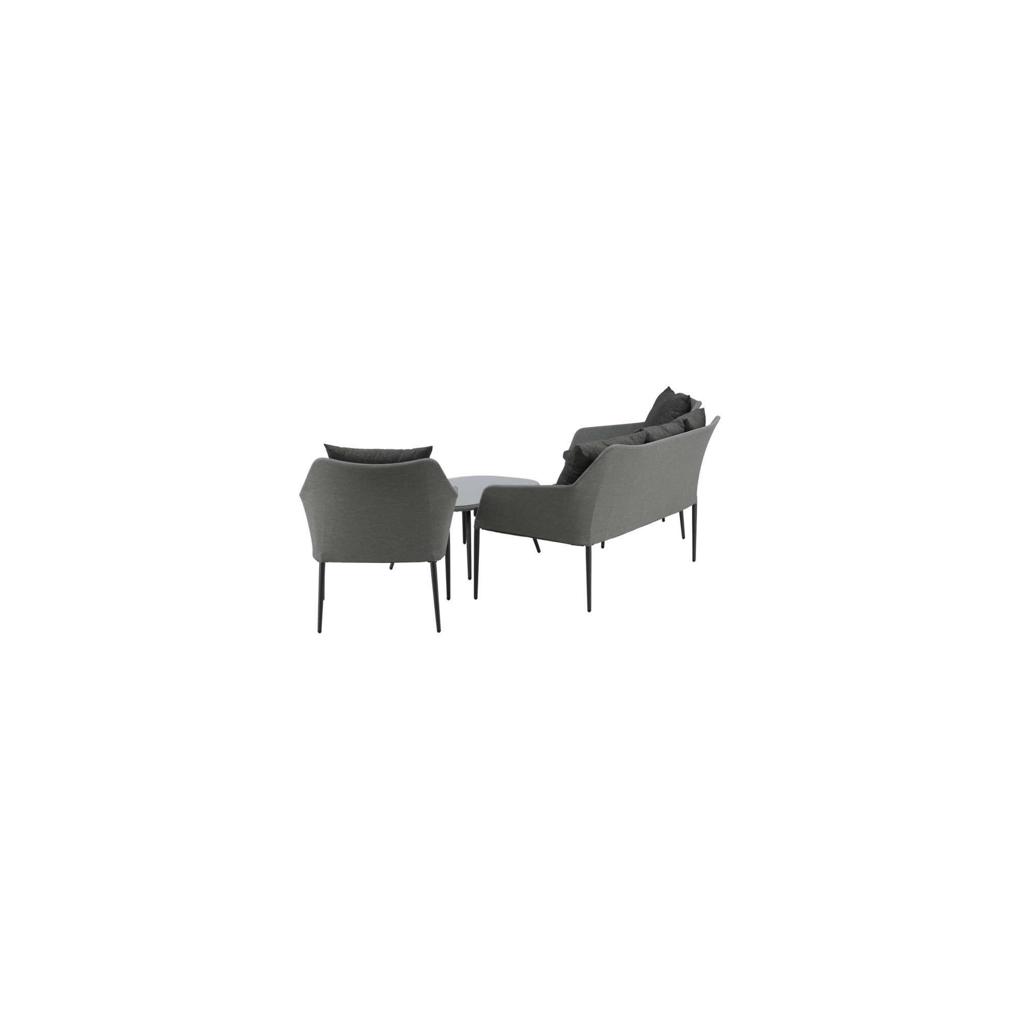 Spoga, Sofa Set, Black, Grey Sort