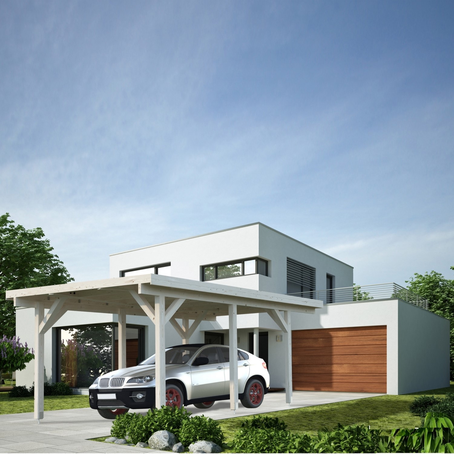 Carport Karl 11,7 m2 Ubehandlet tre