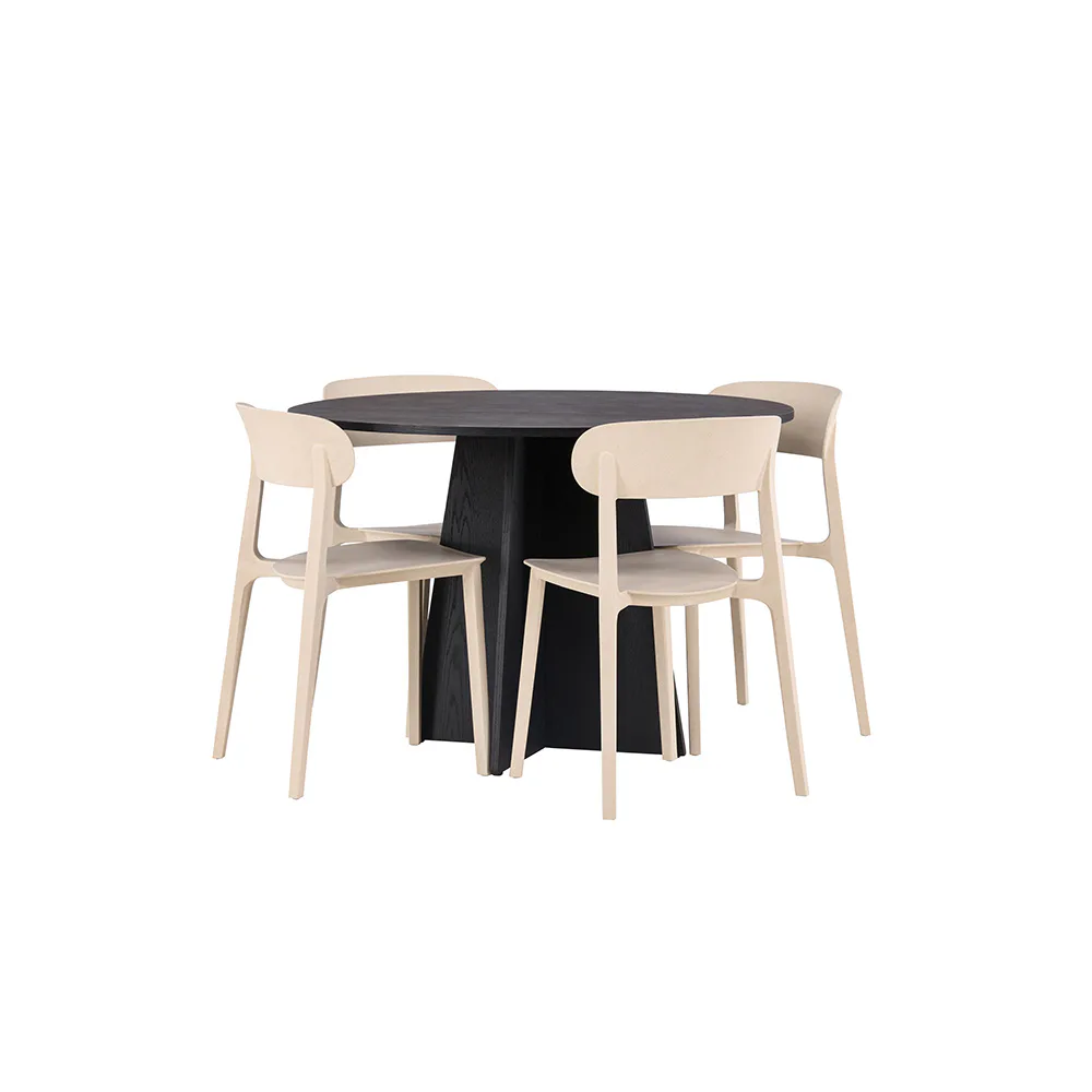 Spisegruppe Venture Home Bootcut Ø110 cm med 4 Åstol Stoler