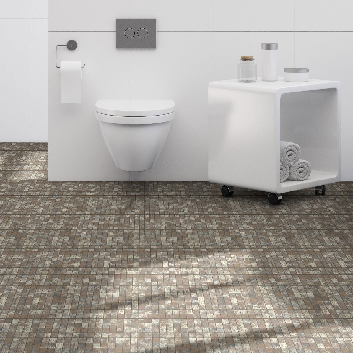 KlinkerMosaikk Arredo Iron Rust Brun Square 3x3 cm
