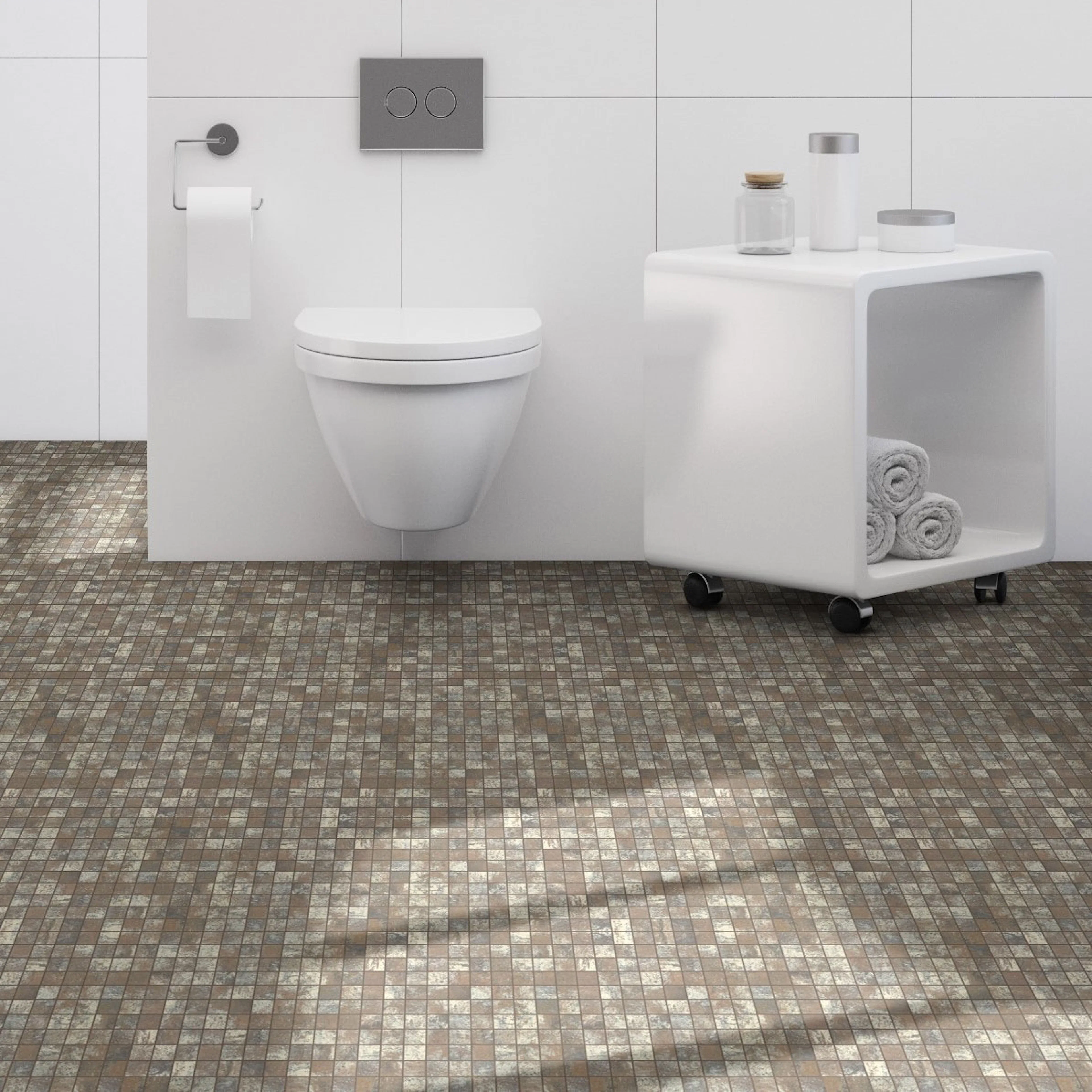 KlinkerMosaikk Arredo Iron Rust Brun Square 3x3 cm