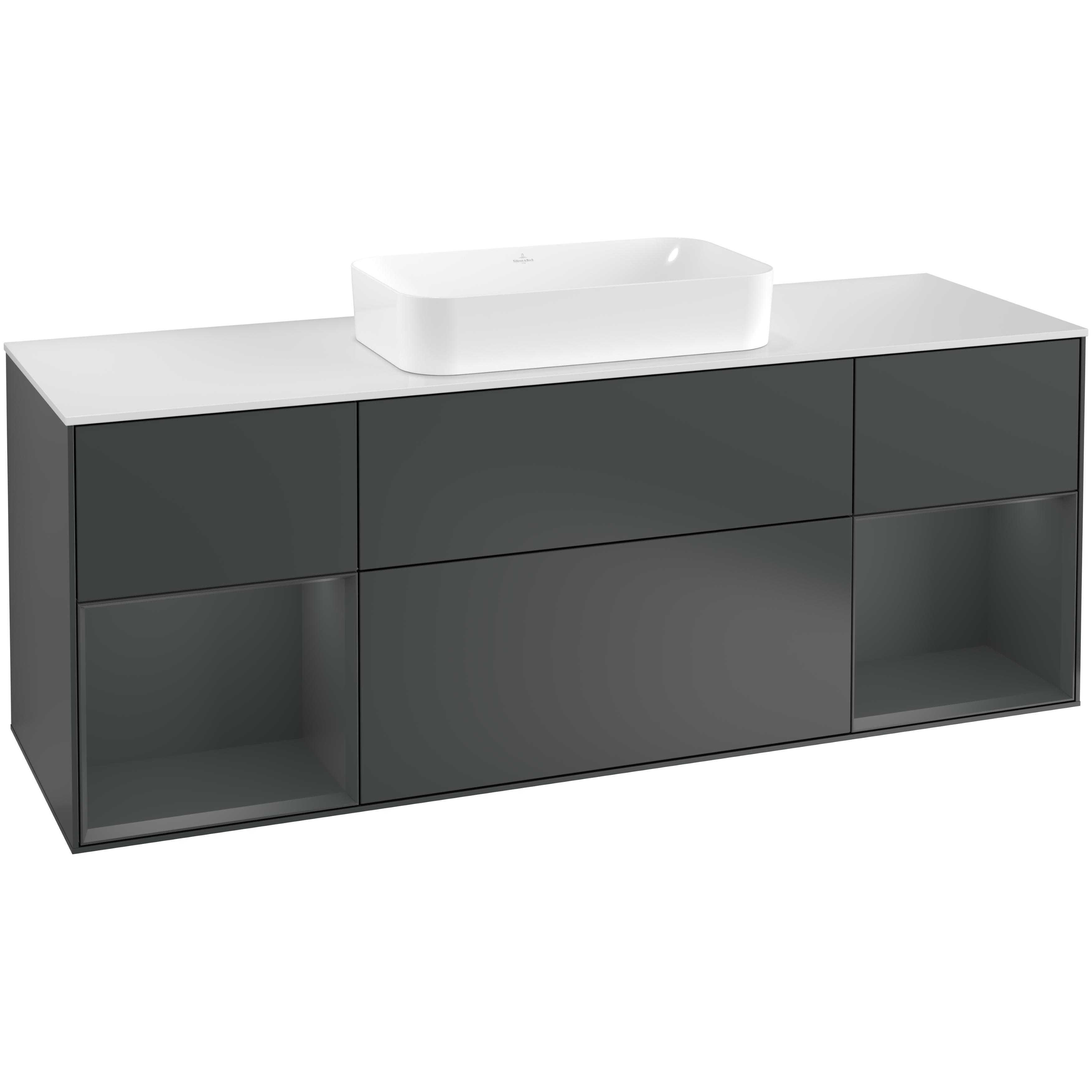 Tvättställsskåp Villeroy & Boch Finion med Två Hyllor och Bänkskiva för Fristående Tvättställ