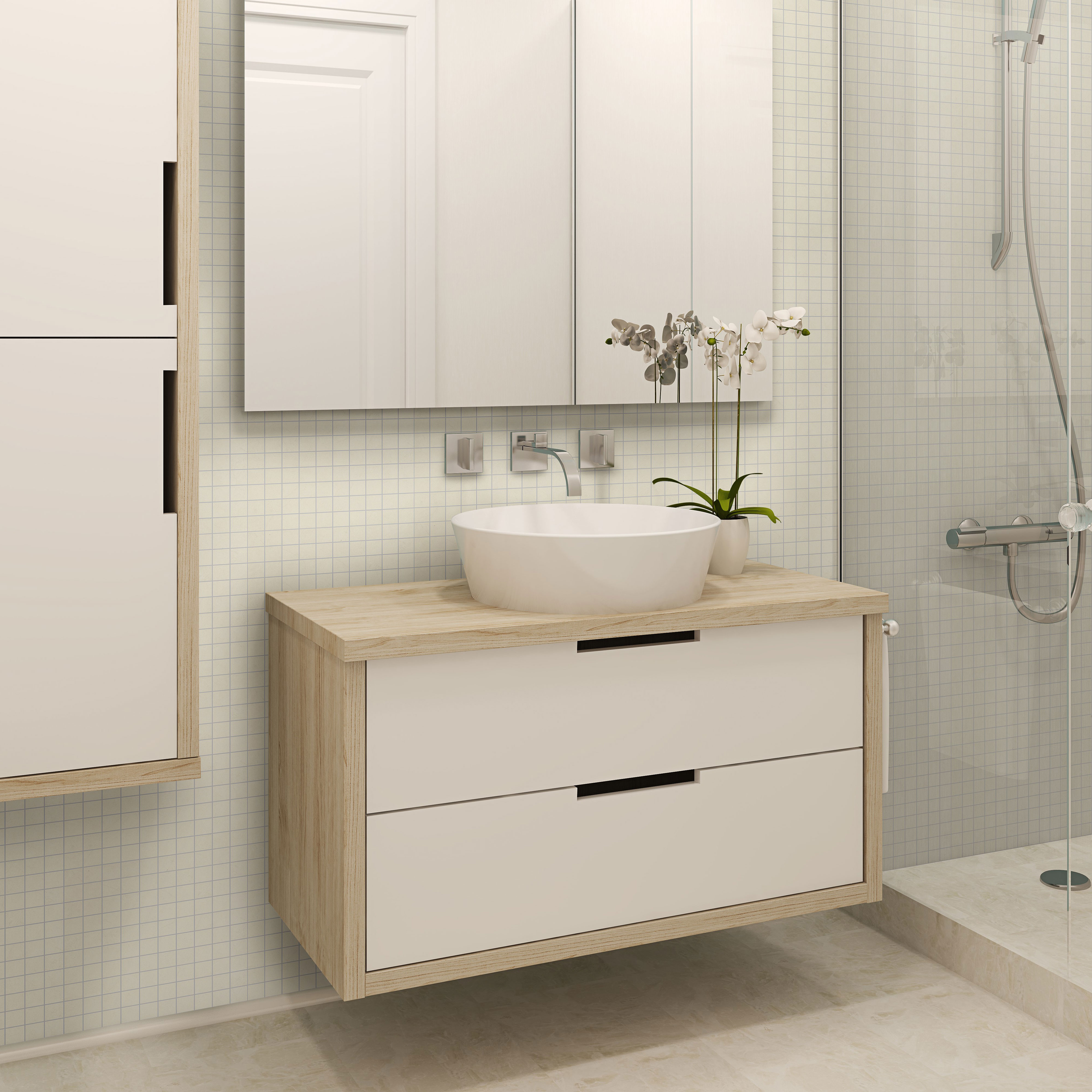 Klinker Arredo Quartz Bone Beige Mosaic 3x3 cm