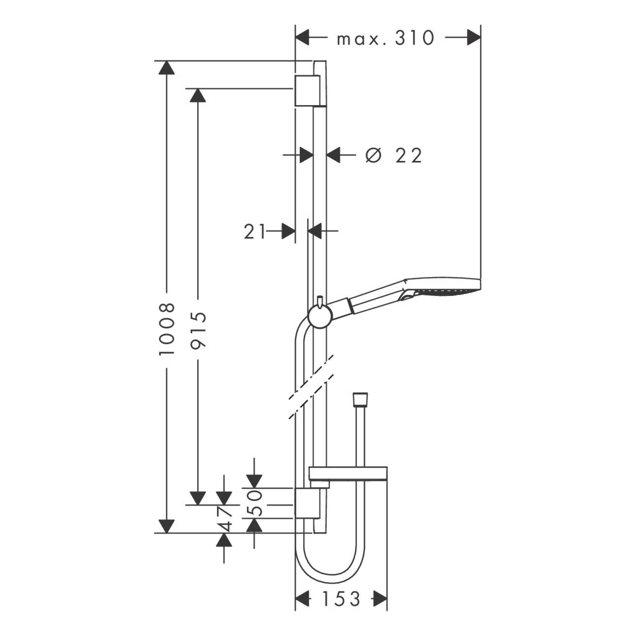 Dusjsett Hansgrohe Raindance Select S 120 3jet med Såpekopp
