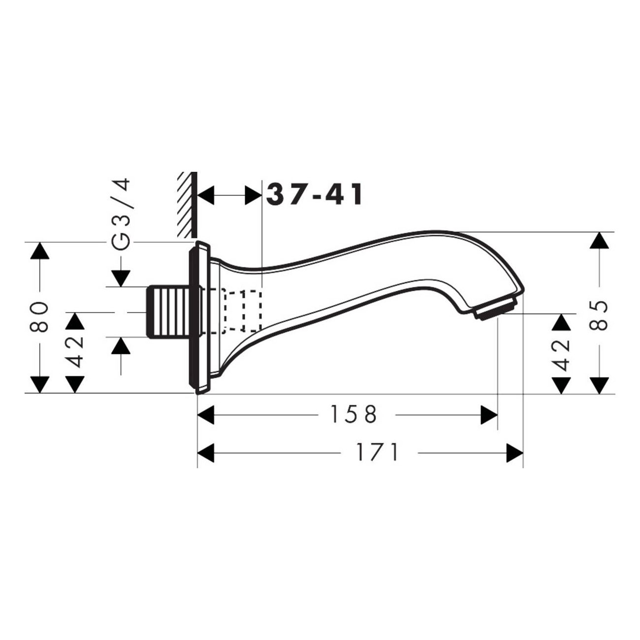 Utløpstut Hansgrohe Metropol Classic