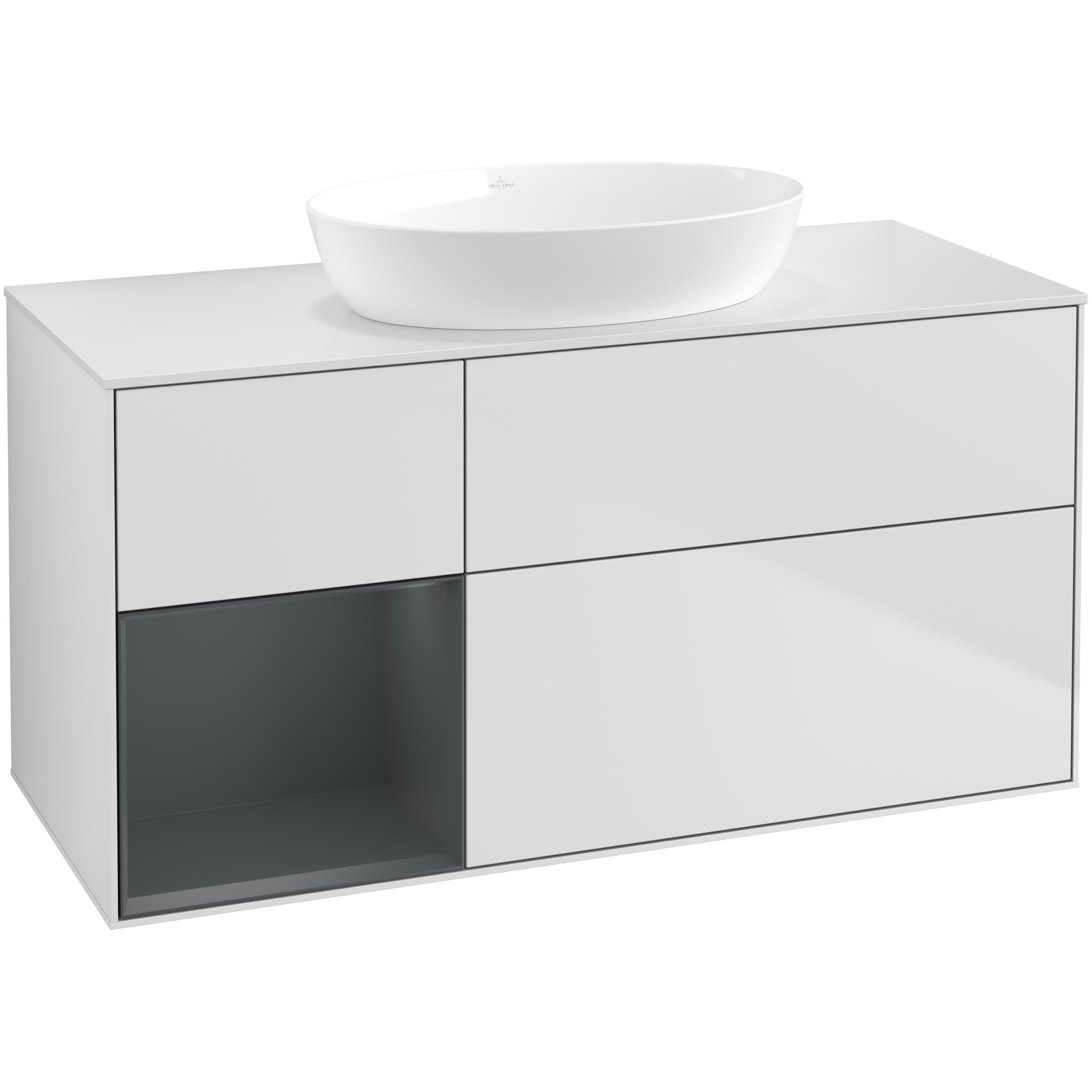 Tvättställsskåp Villeroy & Boch Finion med 3 Lådor Hylla och Bänkskiva för Fristående Tvättställ från Artis & Collaro | badrum - badrumsmobler - tvattstallsskap-och-kommod | KakelKungen