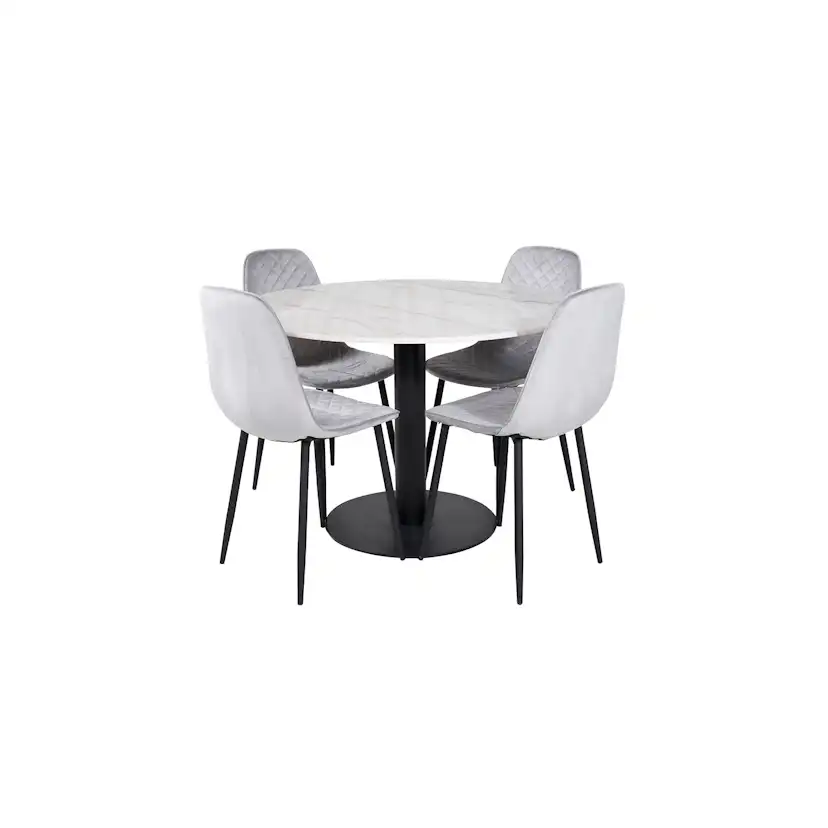 Spisegruppe Venture Home Estelle med 4 Phoi Stoler Fløyel