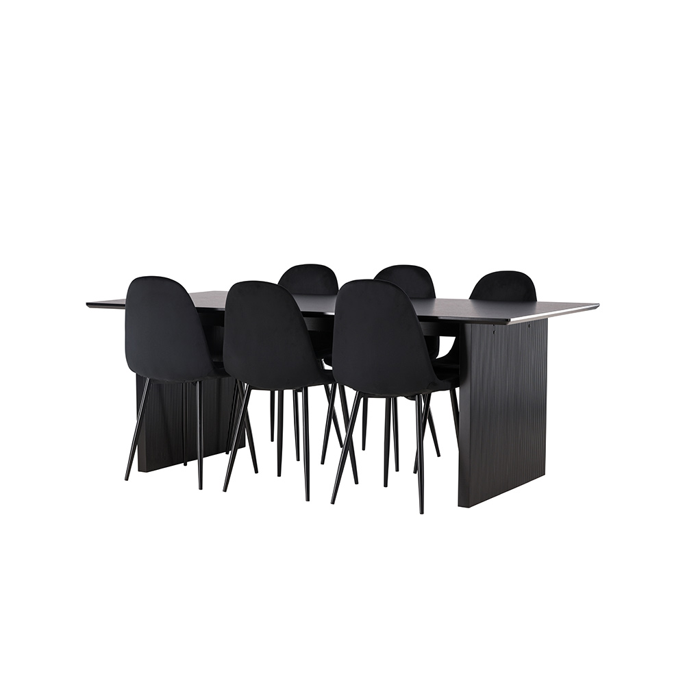 Spisegruppe Venture Home Vail med 6 Polar Stoler Fløyel