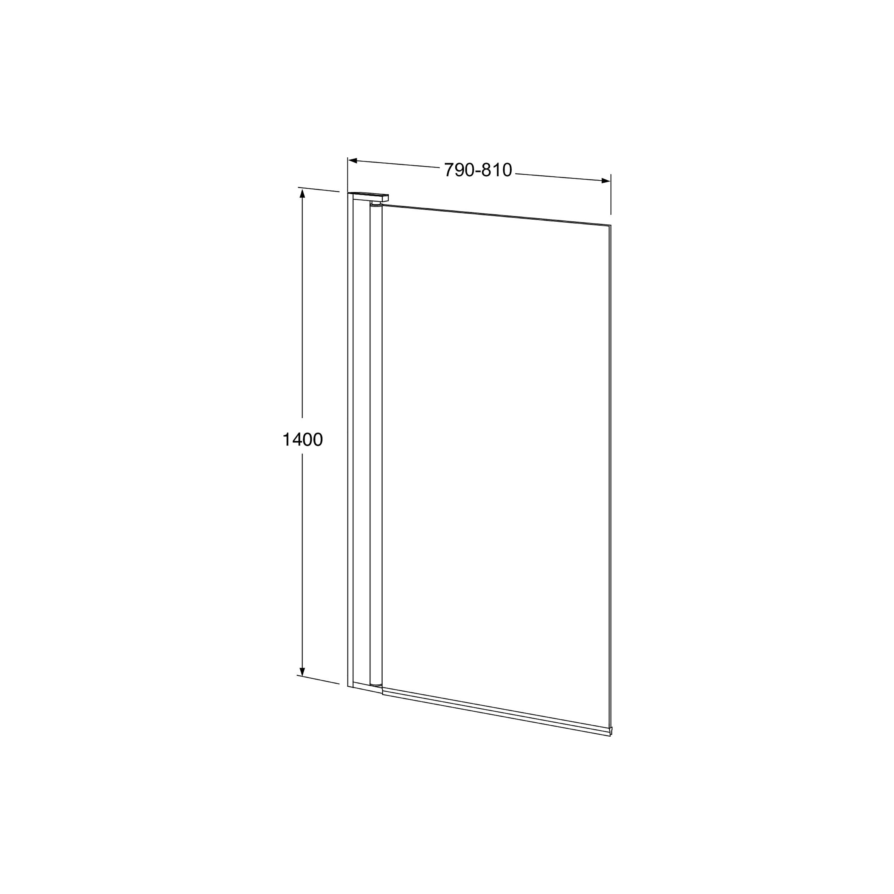 Gustavsberg Square badkarsdörr, rak 80cm 790x1390 mm